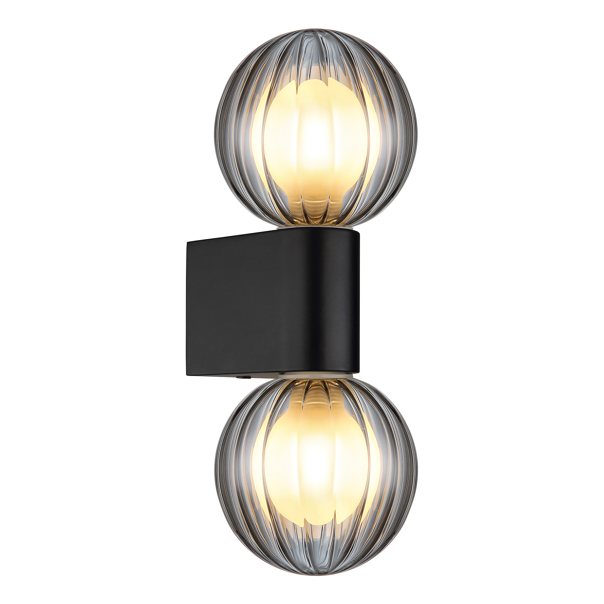 Wall Lamp Ander Type A Smoked Glass Aluminium Black