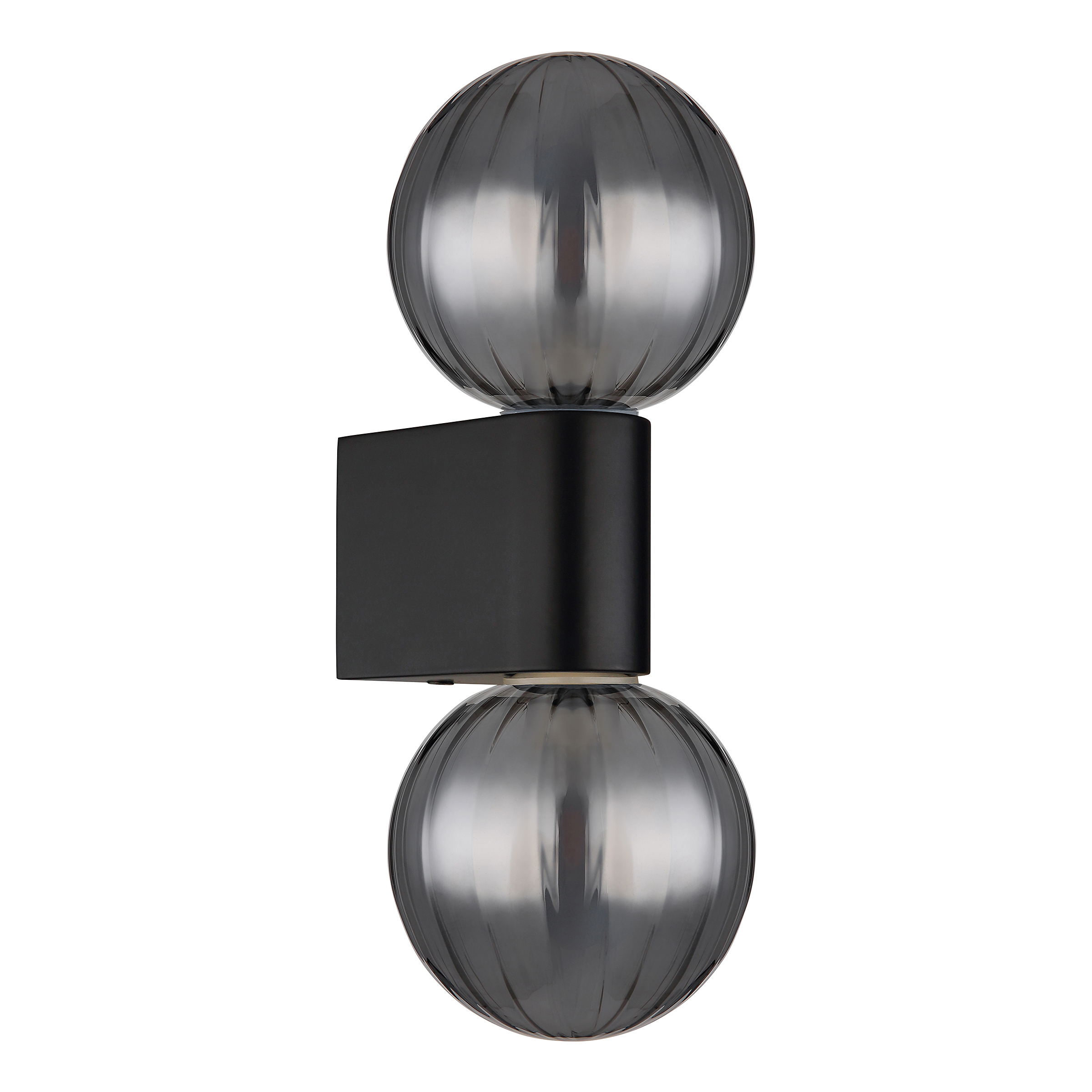 Wall Lamp Ander Type A Smoked Glass Aluminium Black