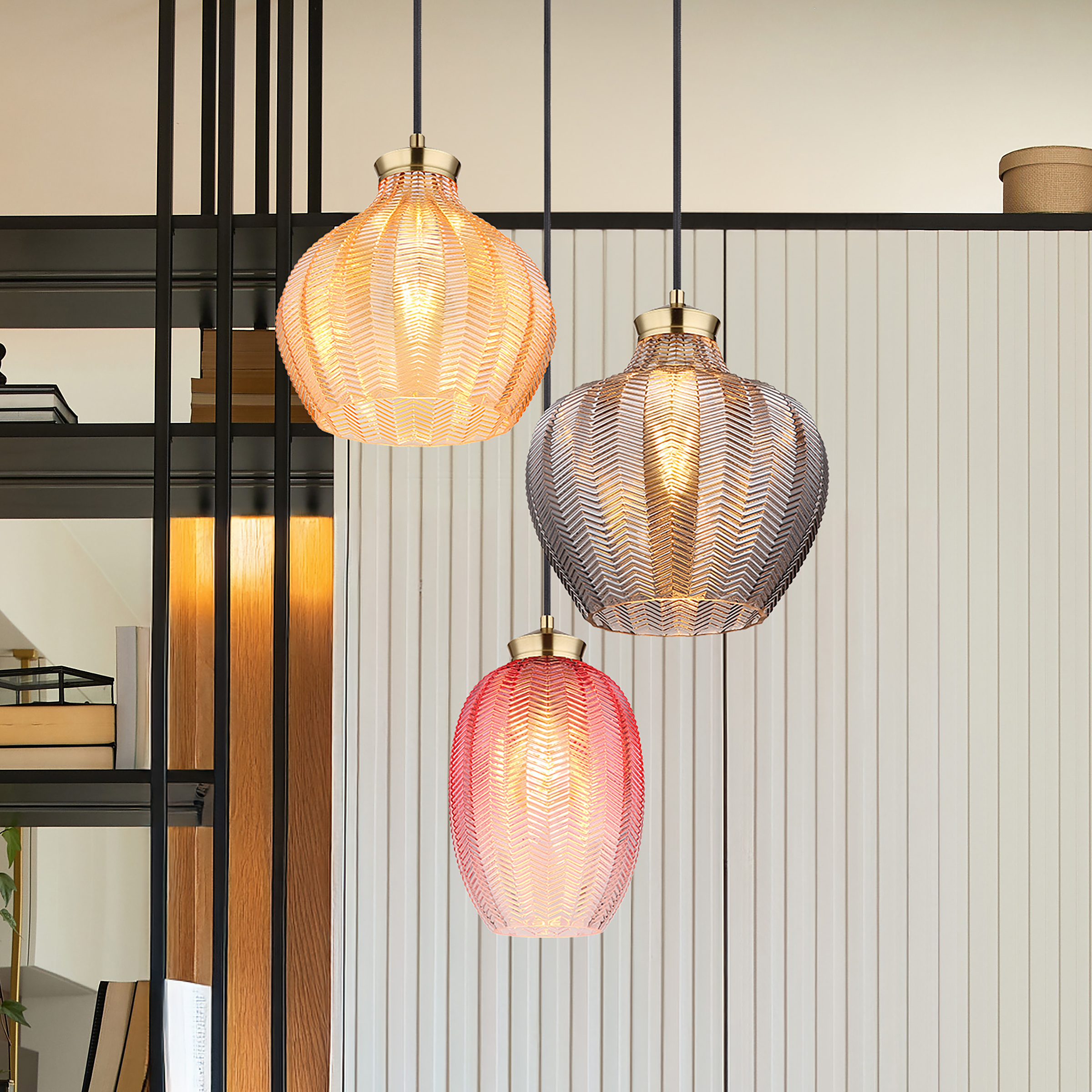 Jessica pendant lamp Type B smoked glass multicolor