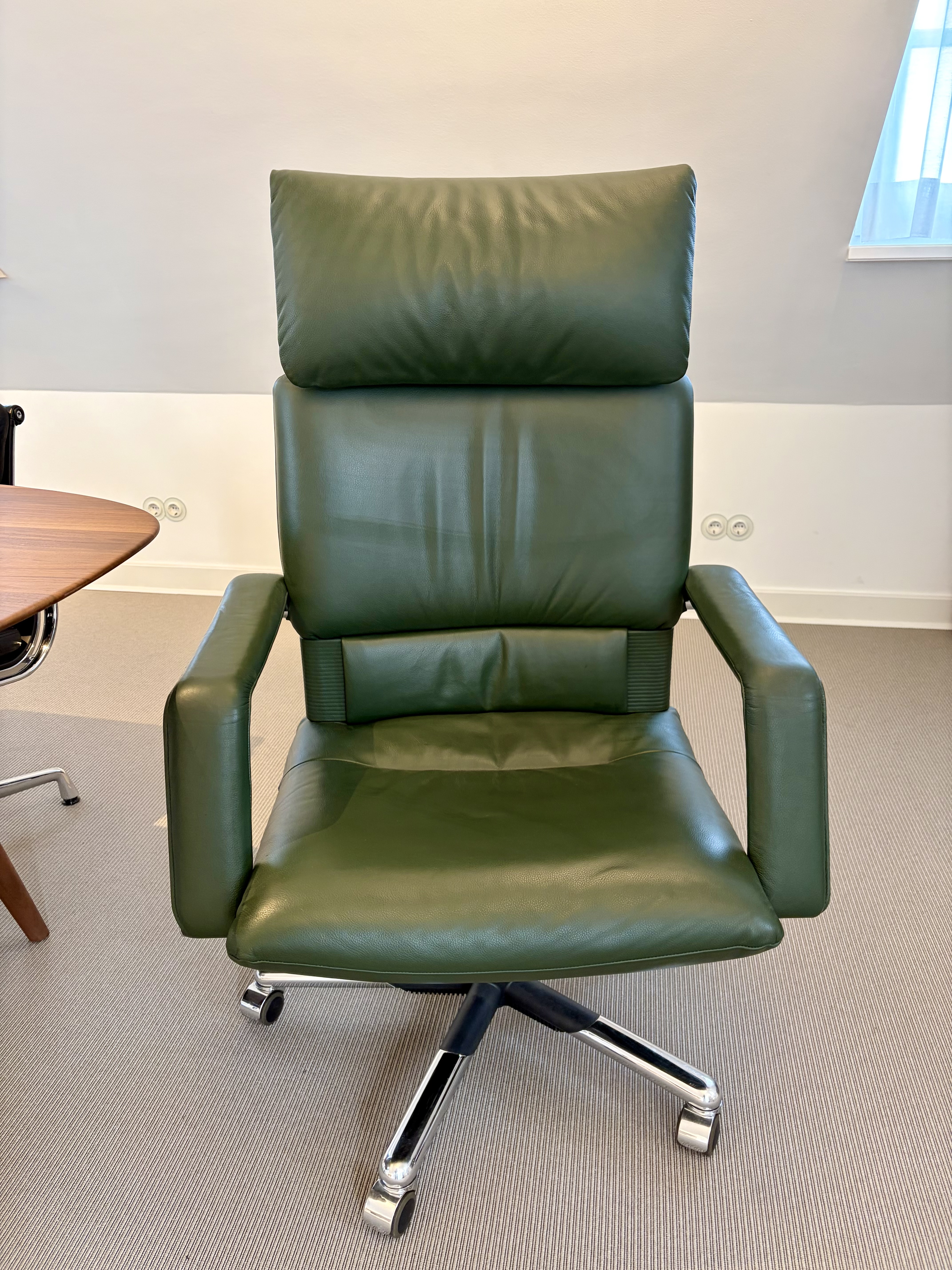 Office chair Leather Dark Green