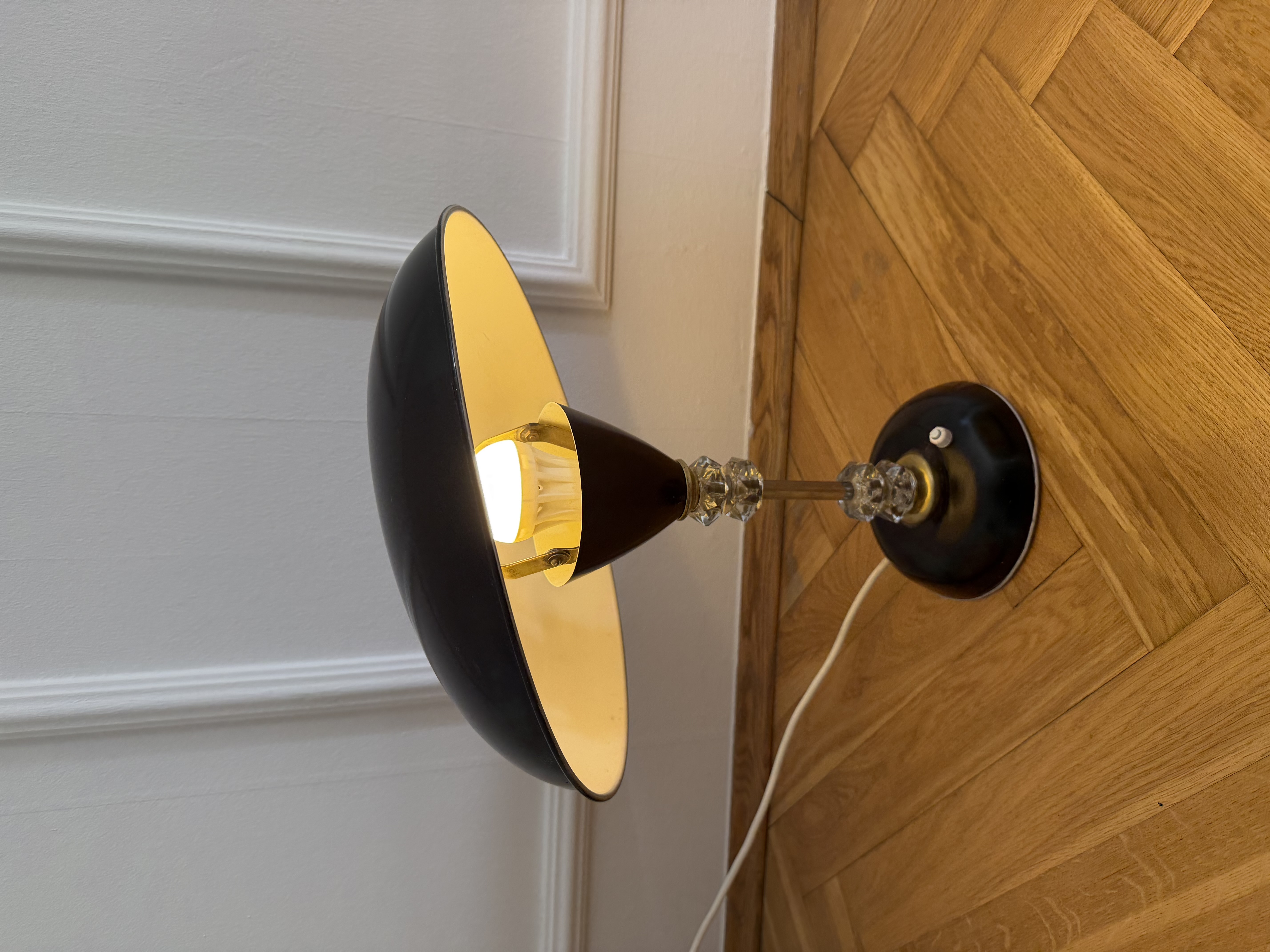 Tischlampe Metall Schwarz 1970er Jahre