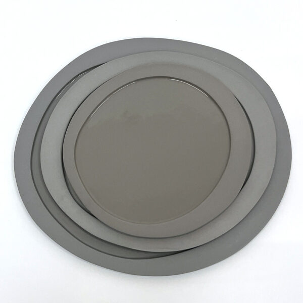 Dish set 5 persons Ceramic Light gray