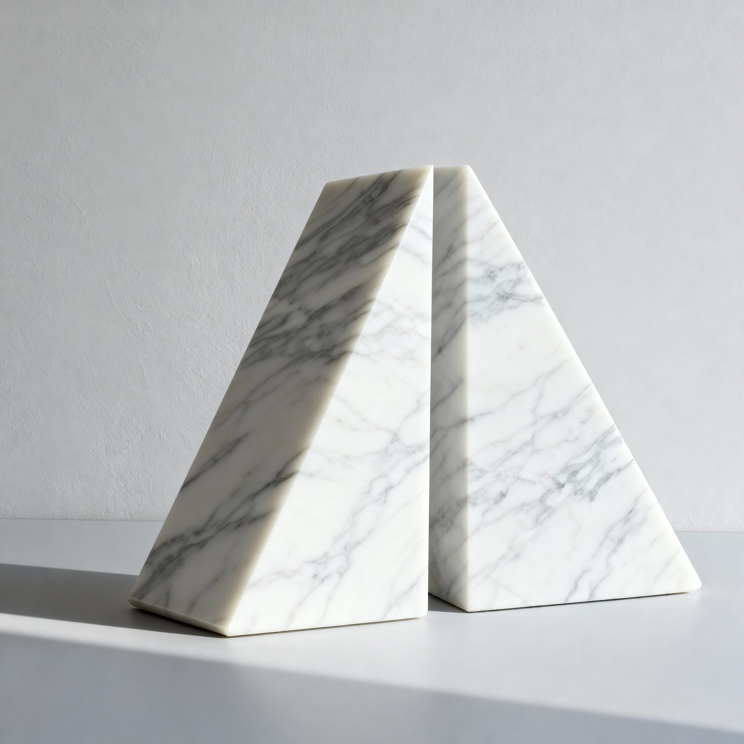 2x Bookend Carrara White Grey
