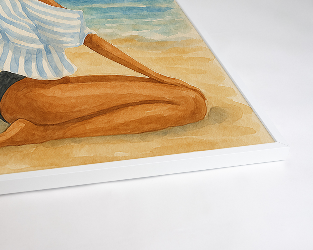 Seaside Glow Art Print with Frame Multicolored