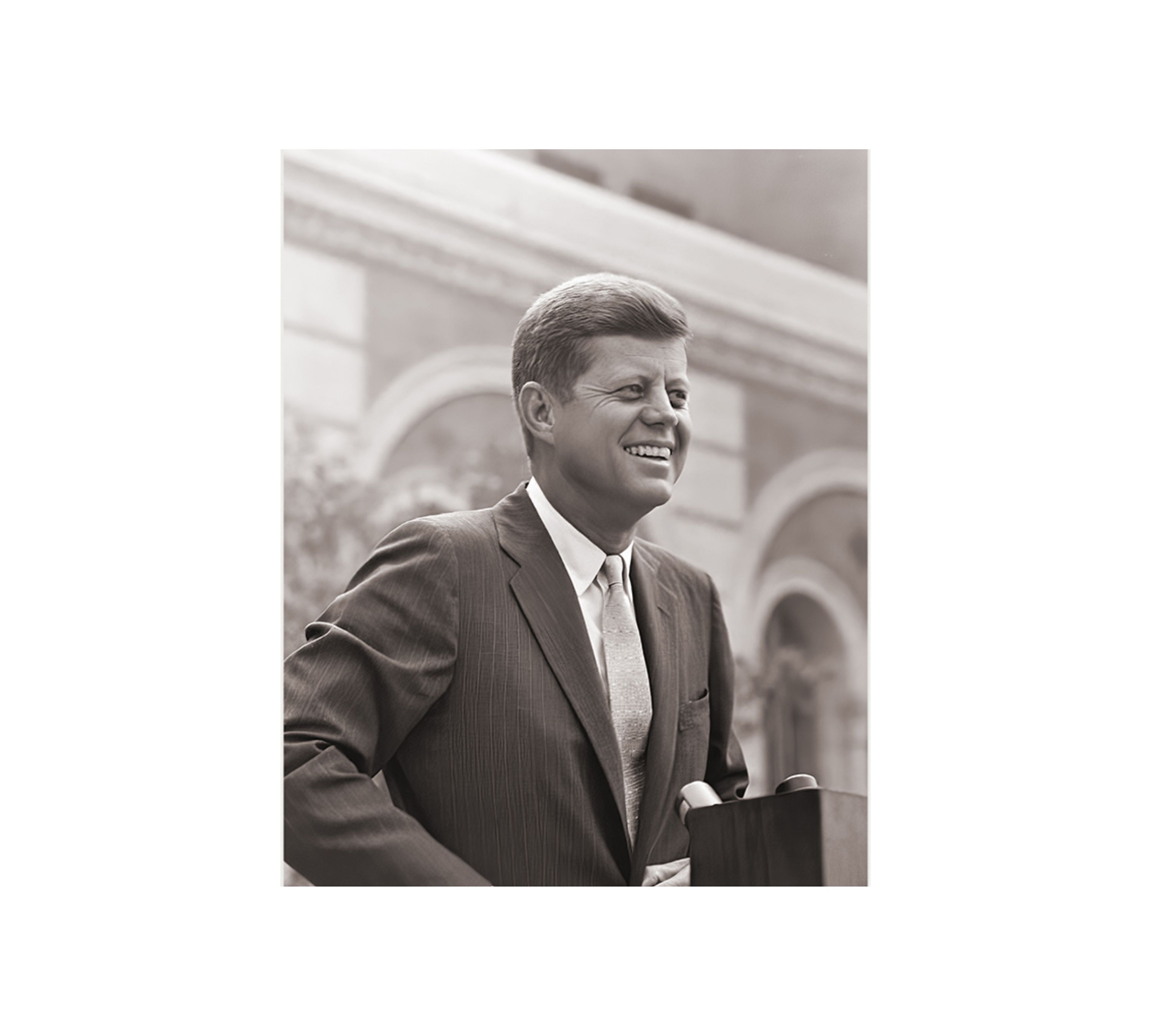 Kennedy Speech Art Print with Frame Black White
