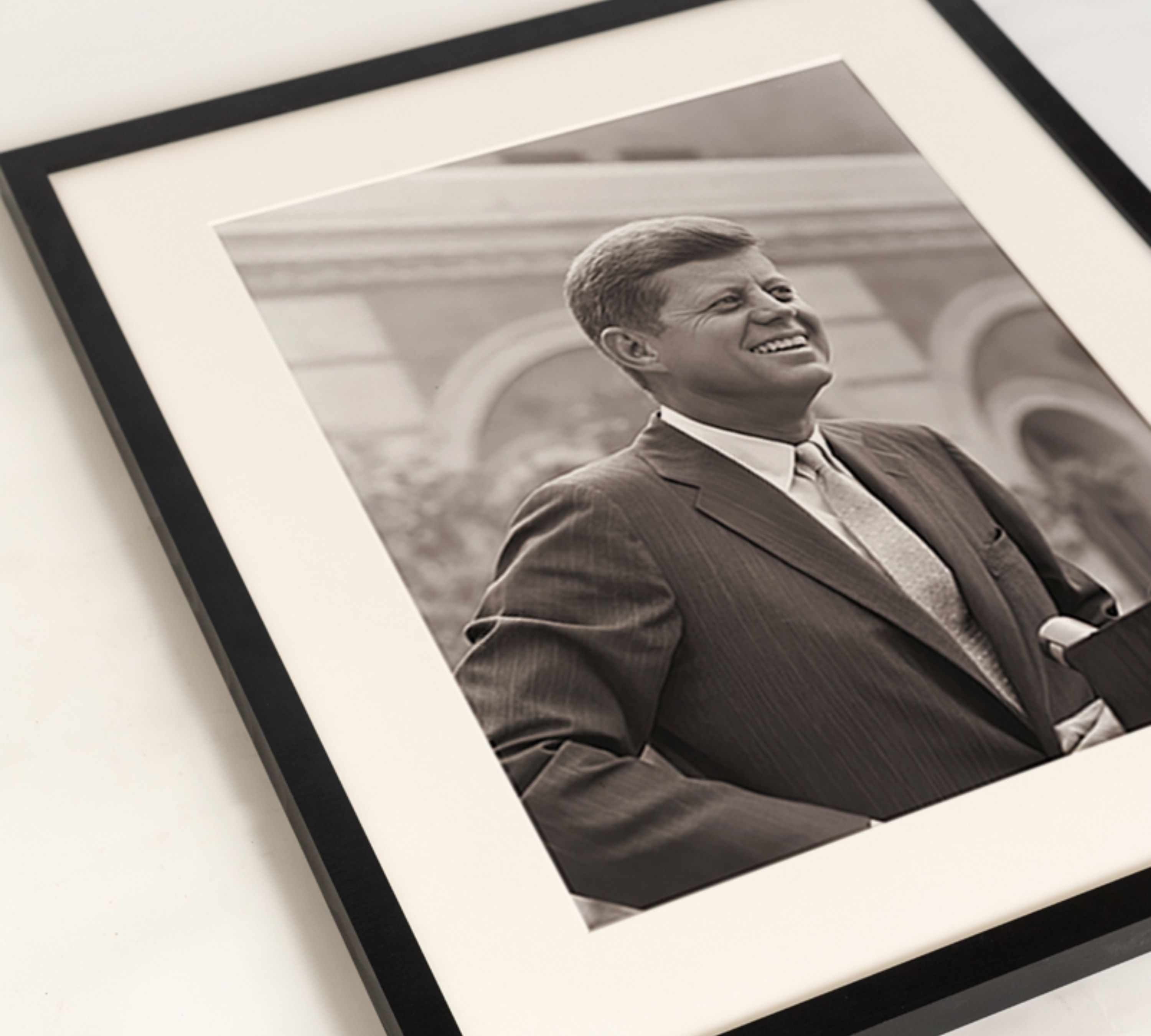 Kennedy Speech Art Print with Frame Black White