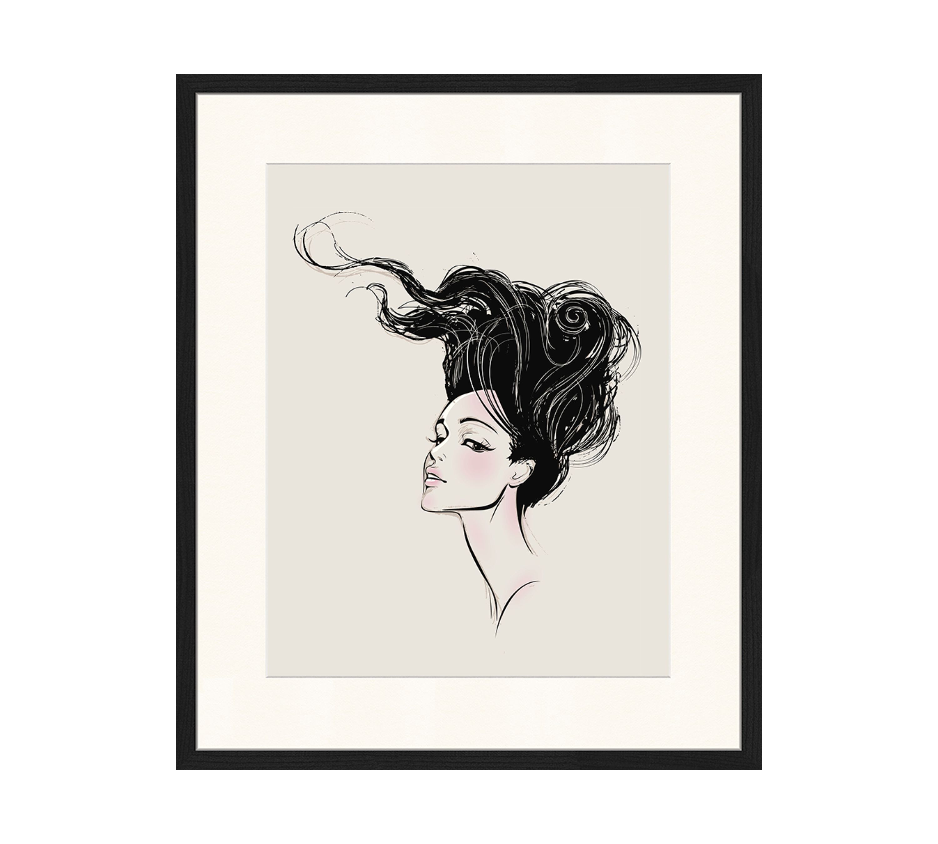 Fashion Art Print with Frame Multicolor