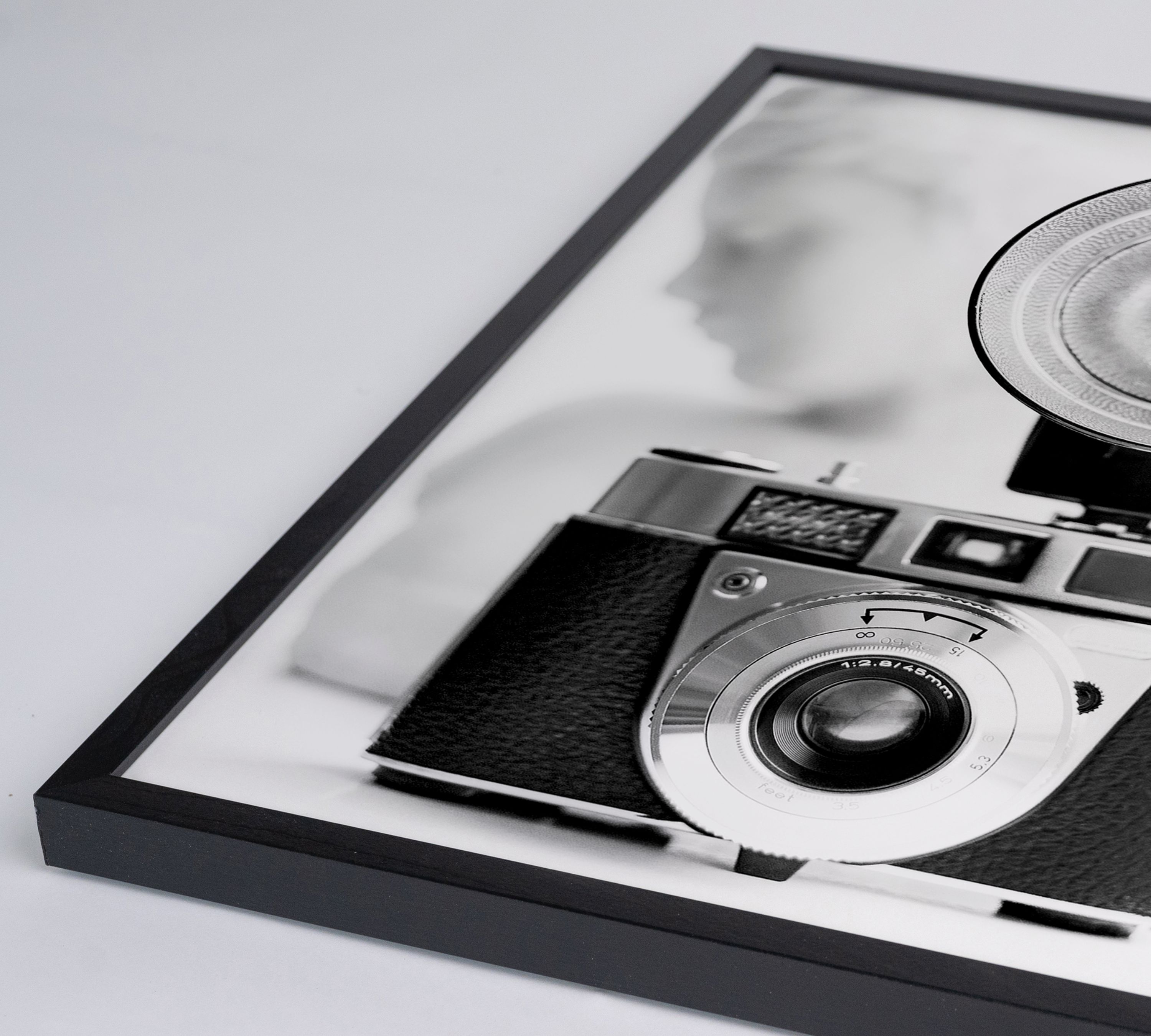 Vintage Camera Art Print with Frame Black and White