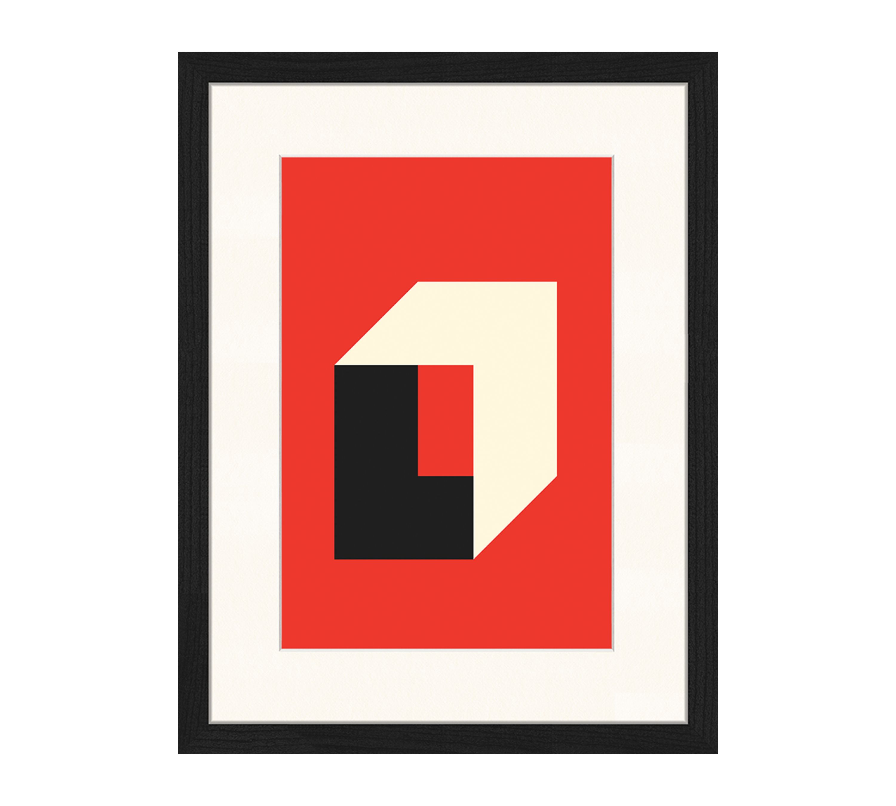 Bauhaus in Red stampa d'arte con cornice multicolore