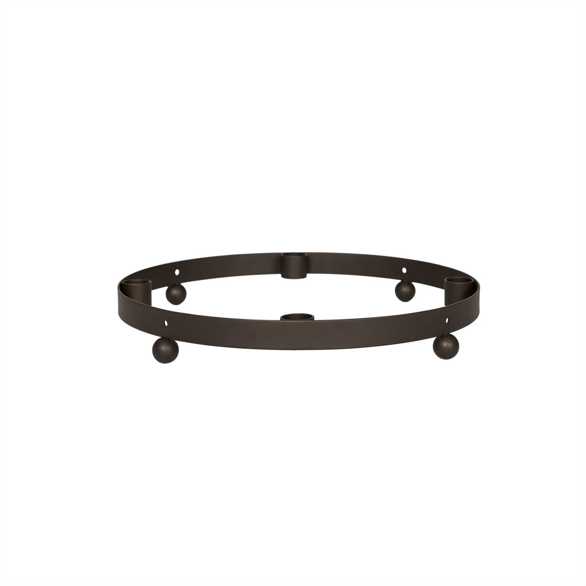 Pearl Advent candle holder iron brown