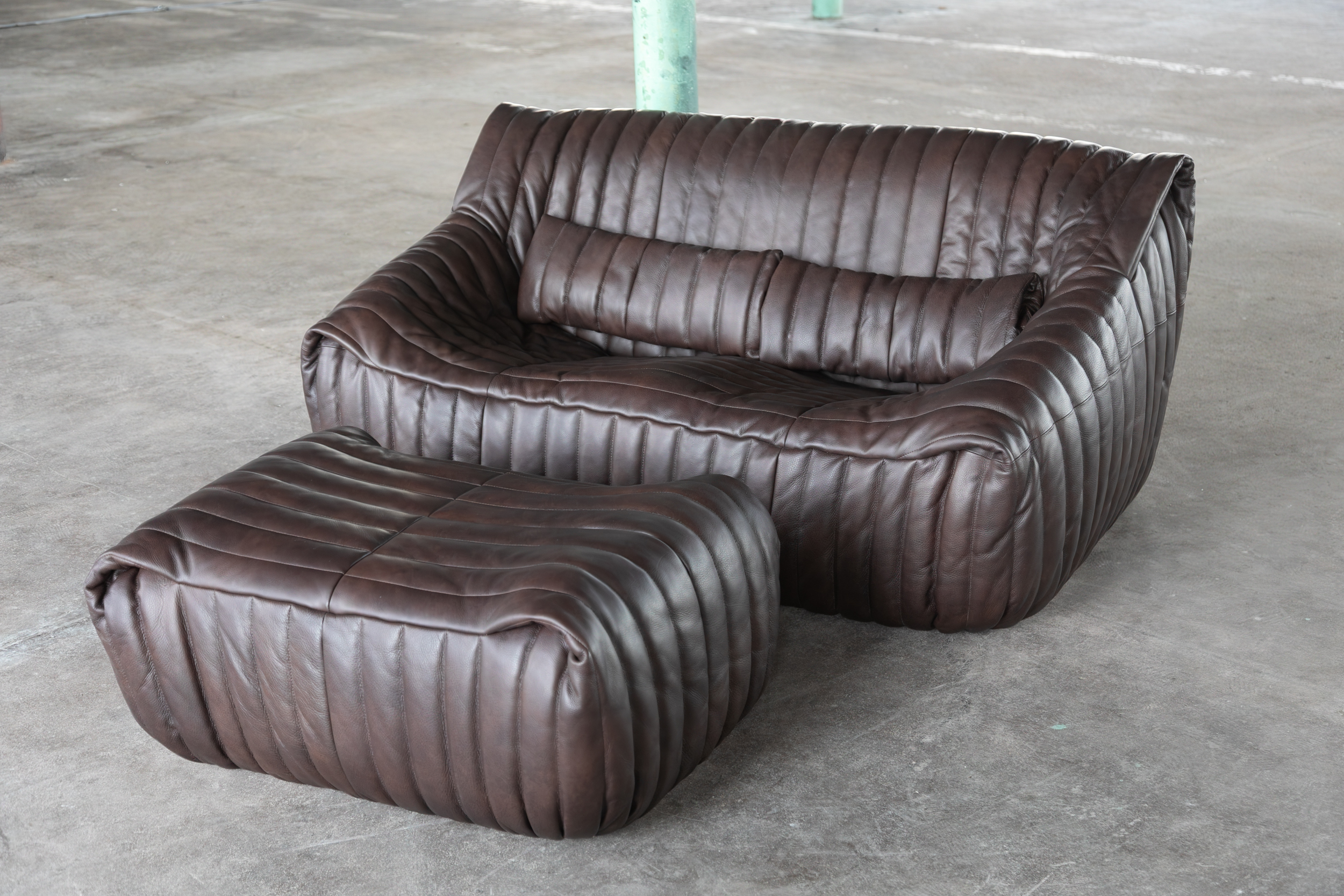 Sandra Lounge Set 2-piece. Smooth leather Chocolate brown