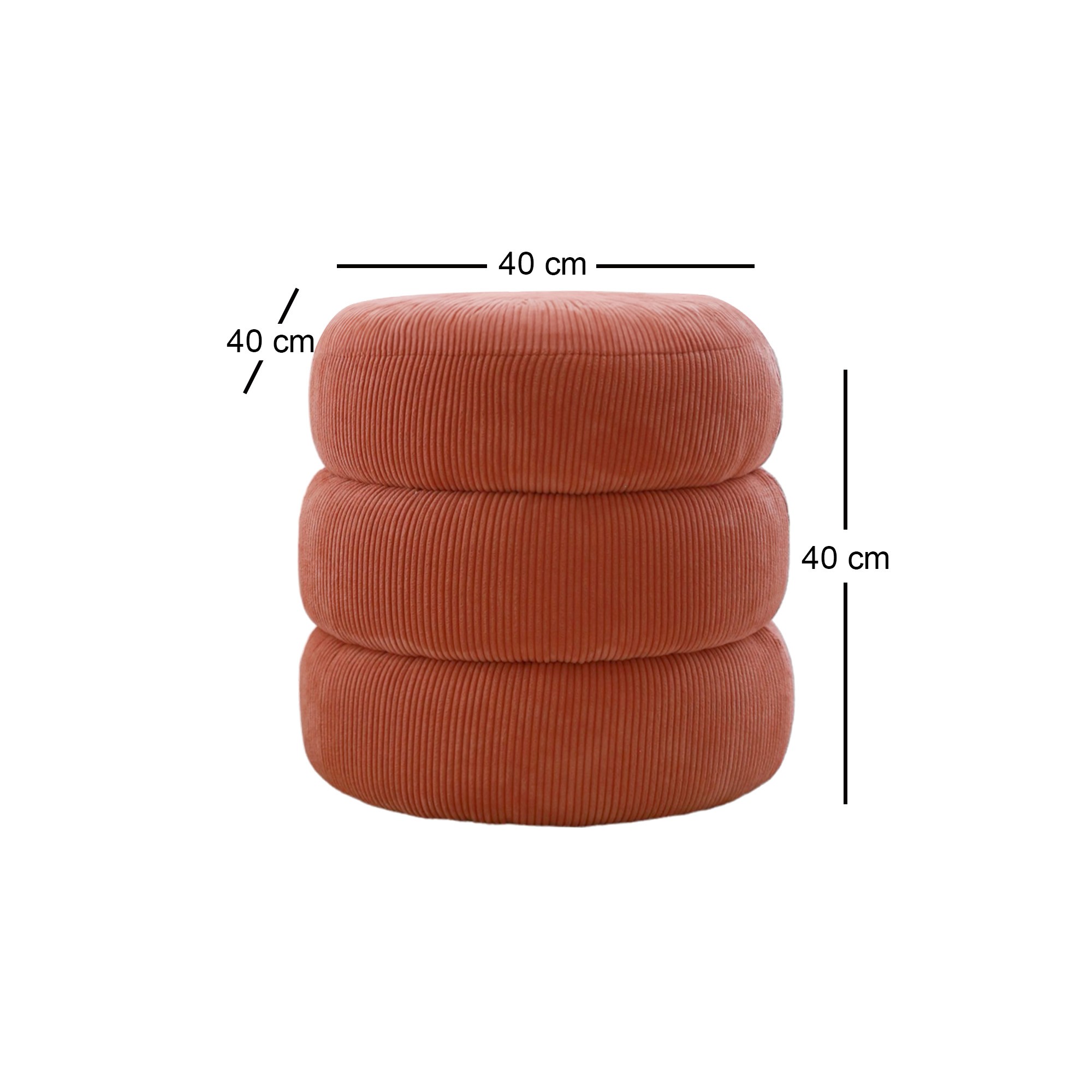 Boum Pouf Teddy Fabric Vermilion