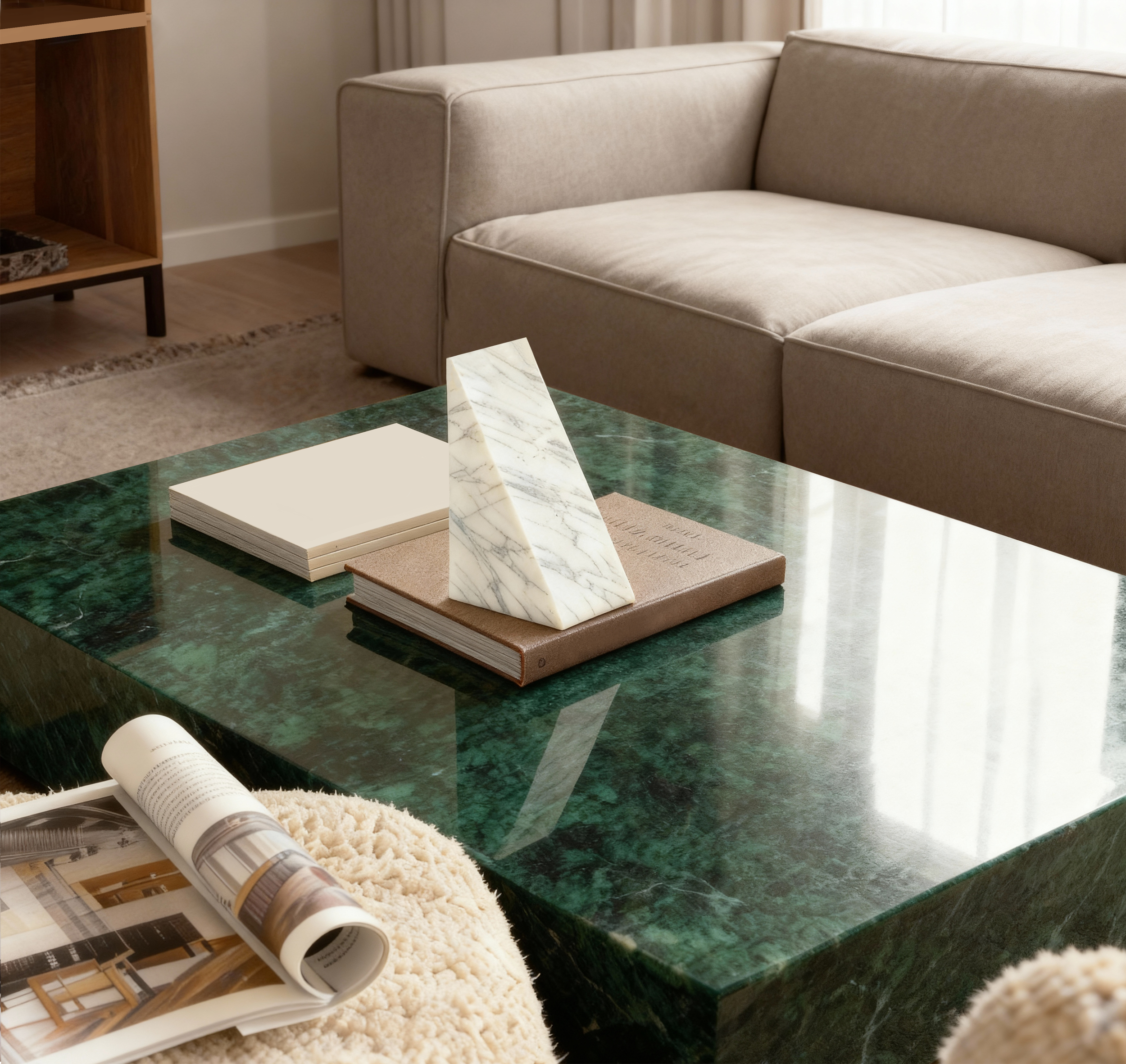 Carrara Single Bookend Marble White Grey