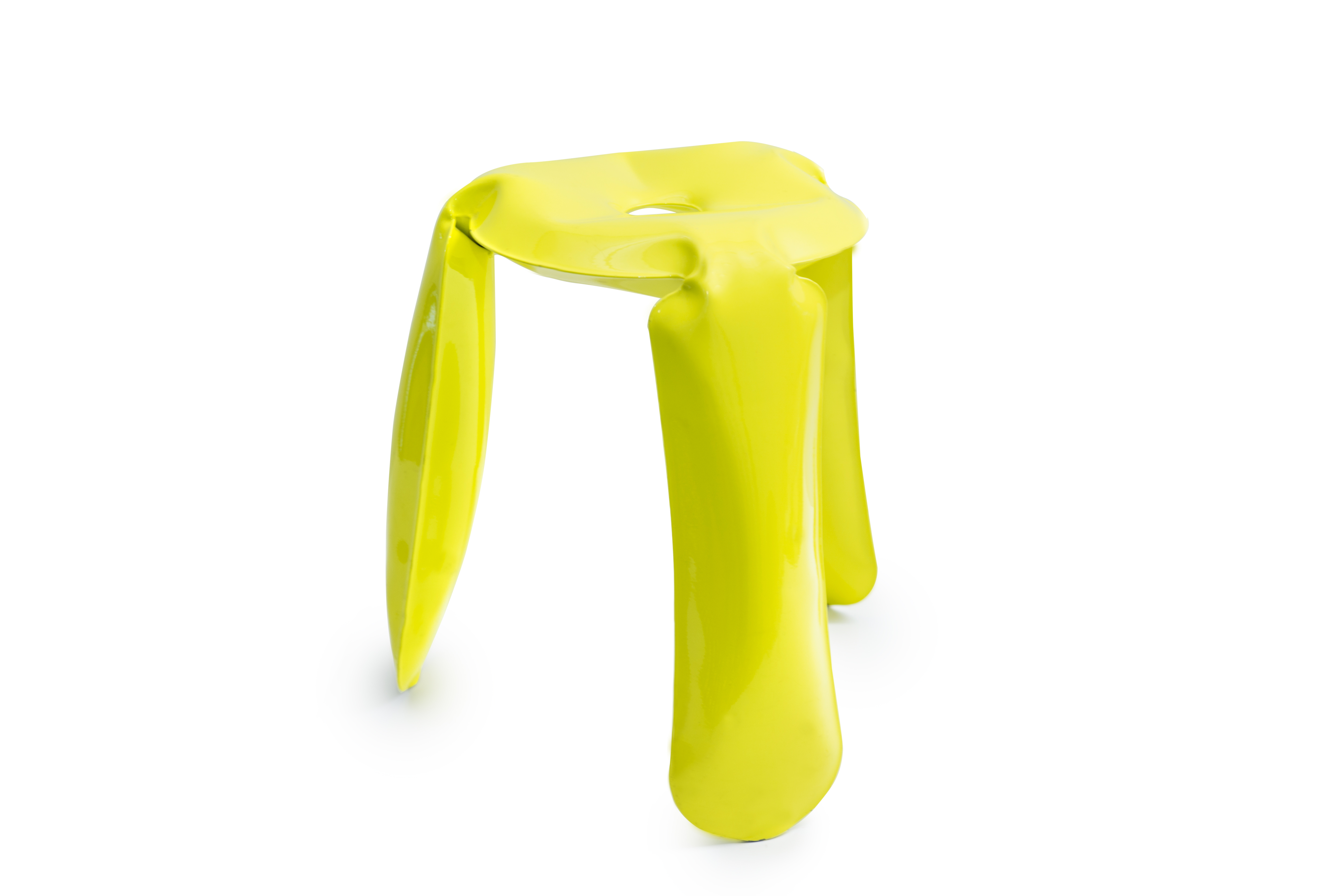 Plopp Mini Stool Steel Yellow Glossy