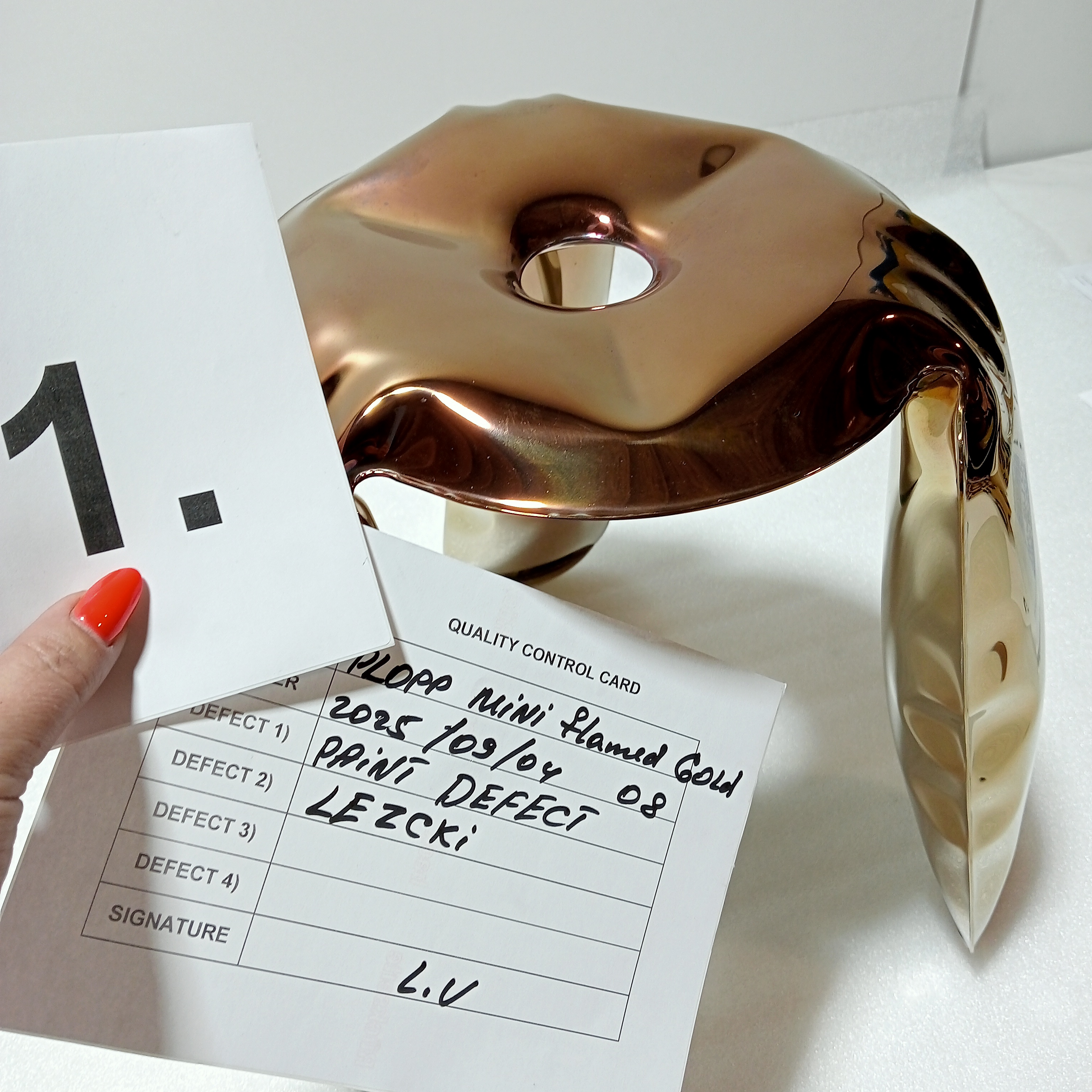 Plopp Mini Hocker Edelstahl Gold Heat