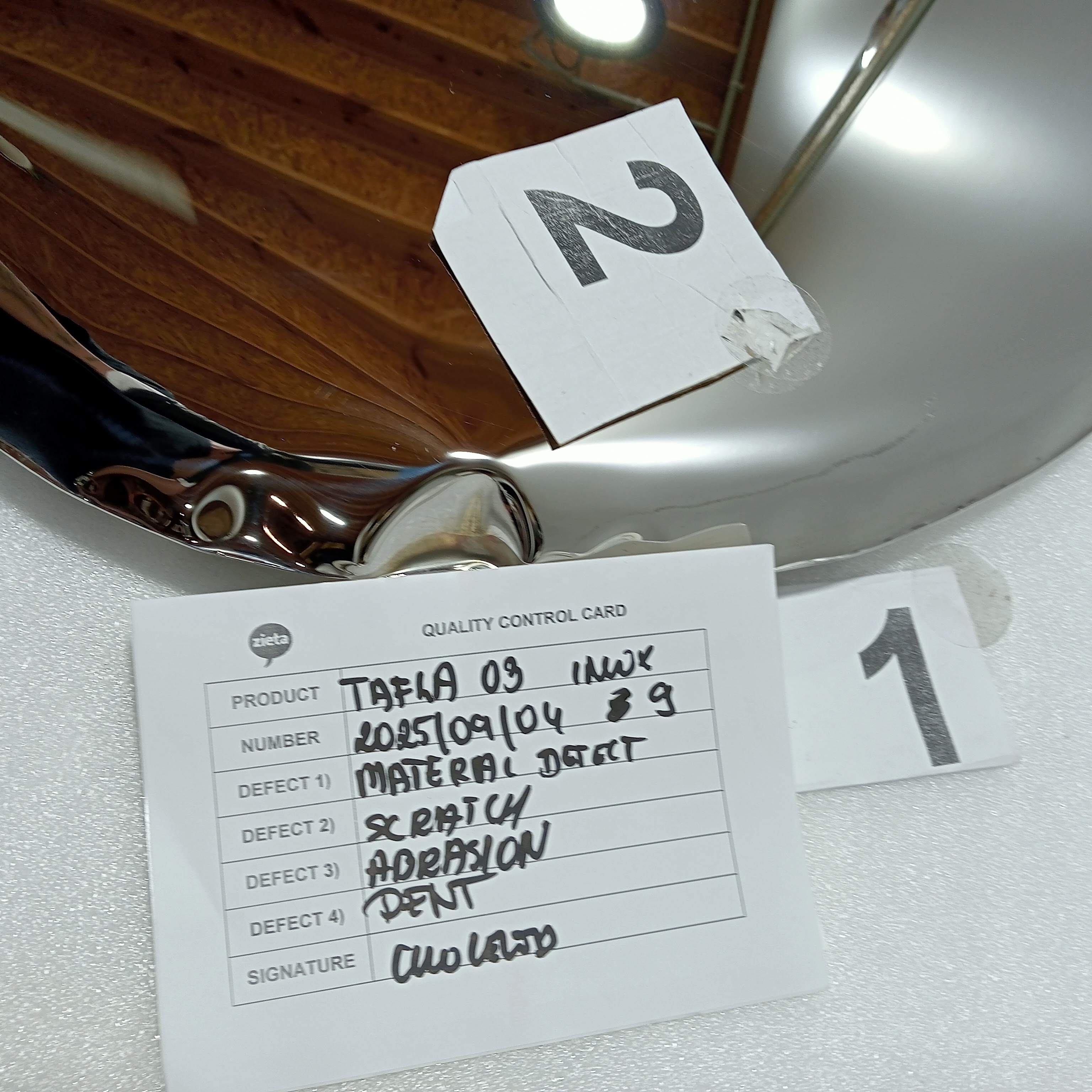 Table Mirror O3 Stainless Steel Polished Silver