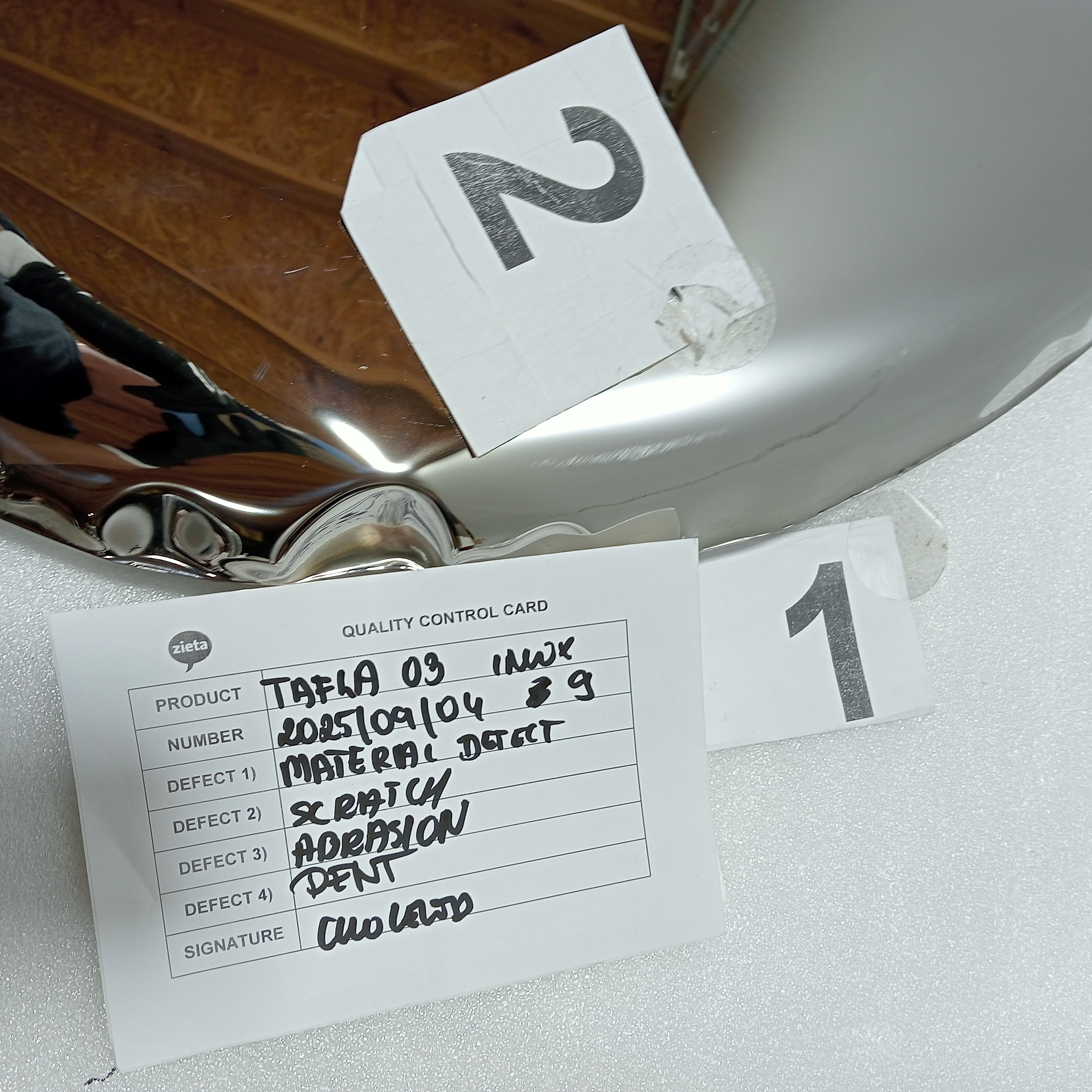 Table Mirror O3 Stainless Steel Polished Silver