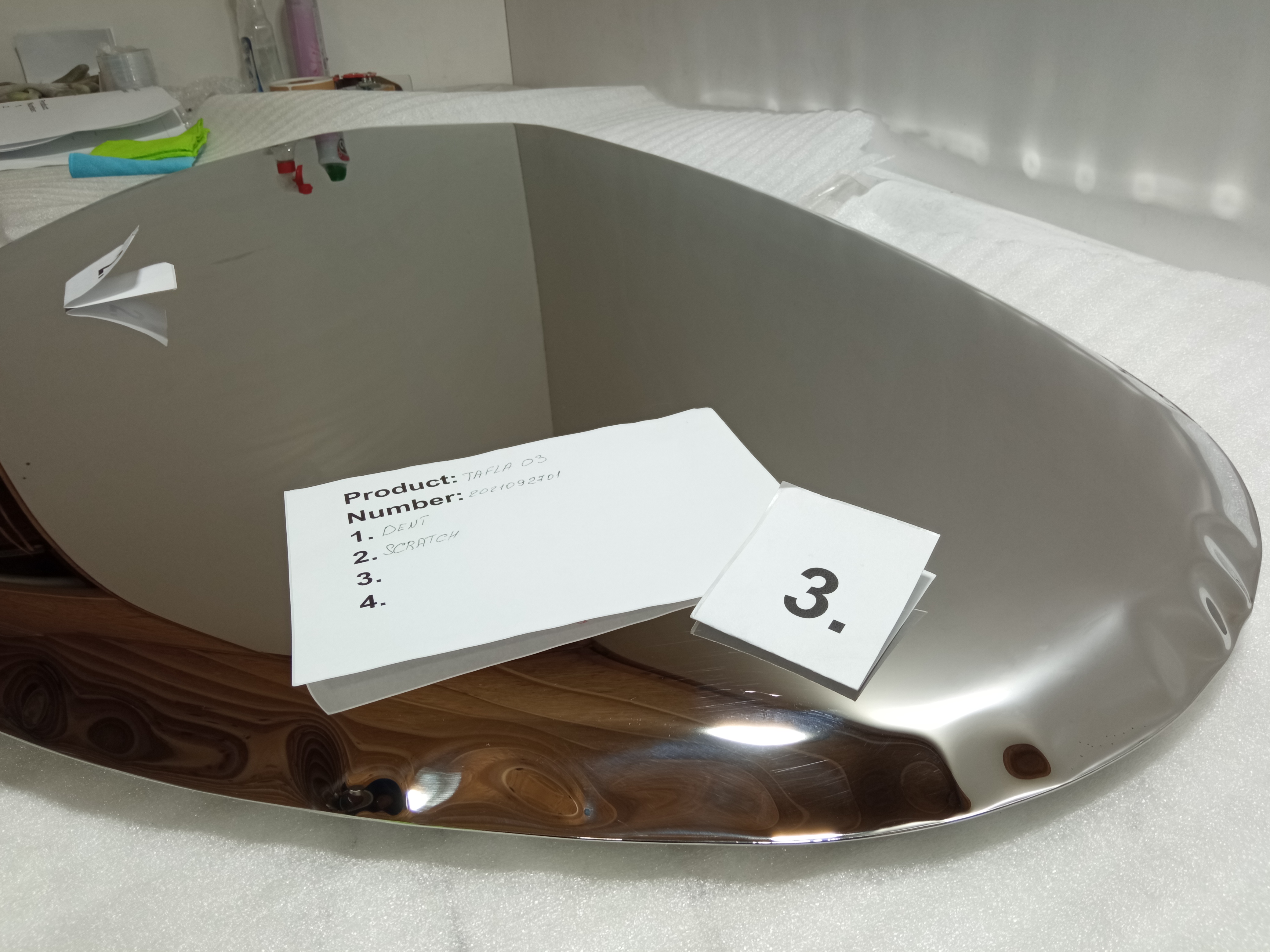 Table Mirror O3 Stainless Steel Polished Silver