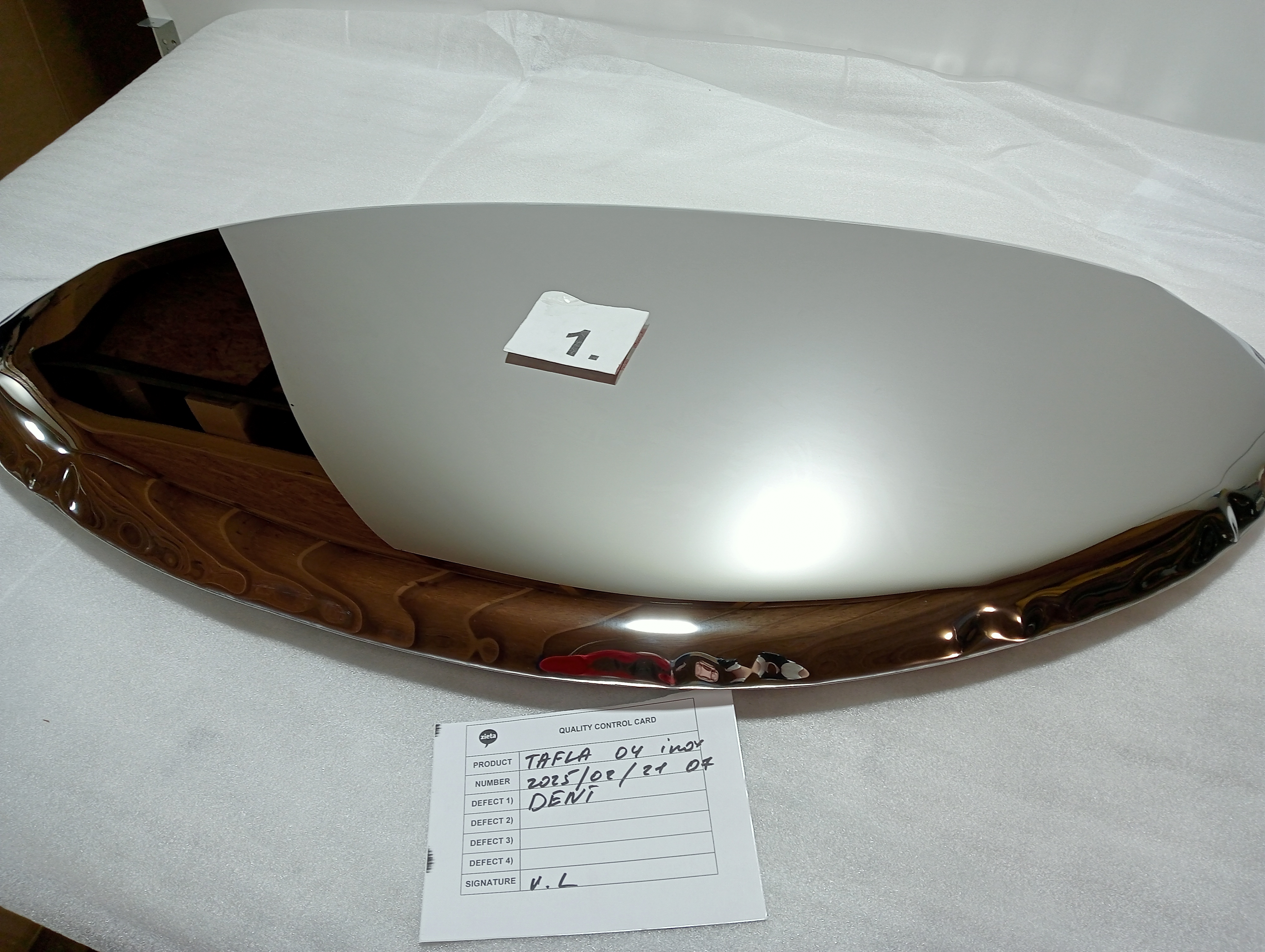 Table mirror O4 stainless steel polished silver