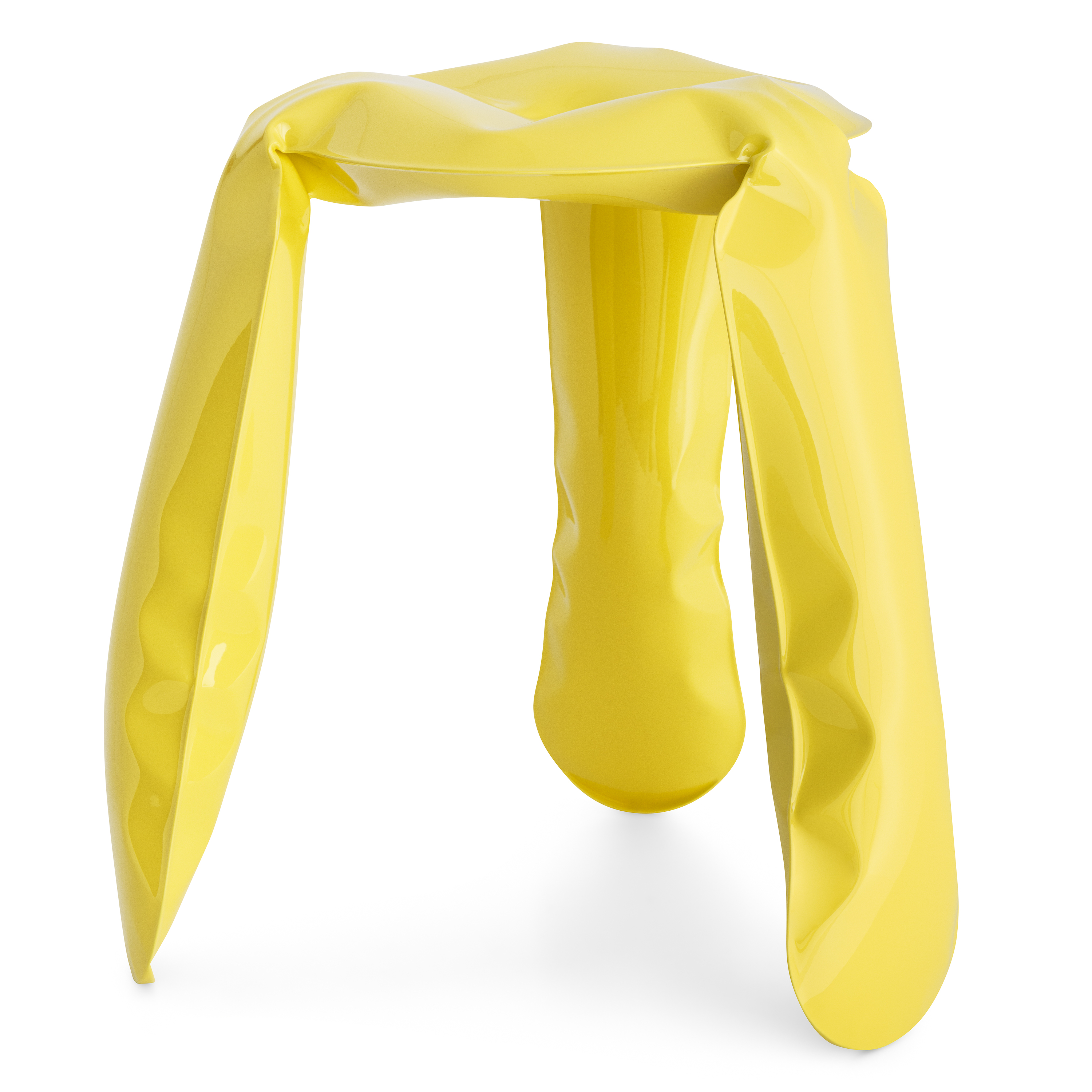 Plopp Standard Hocker Stahl Gelb Glänzend