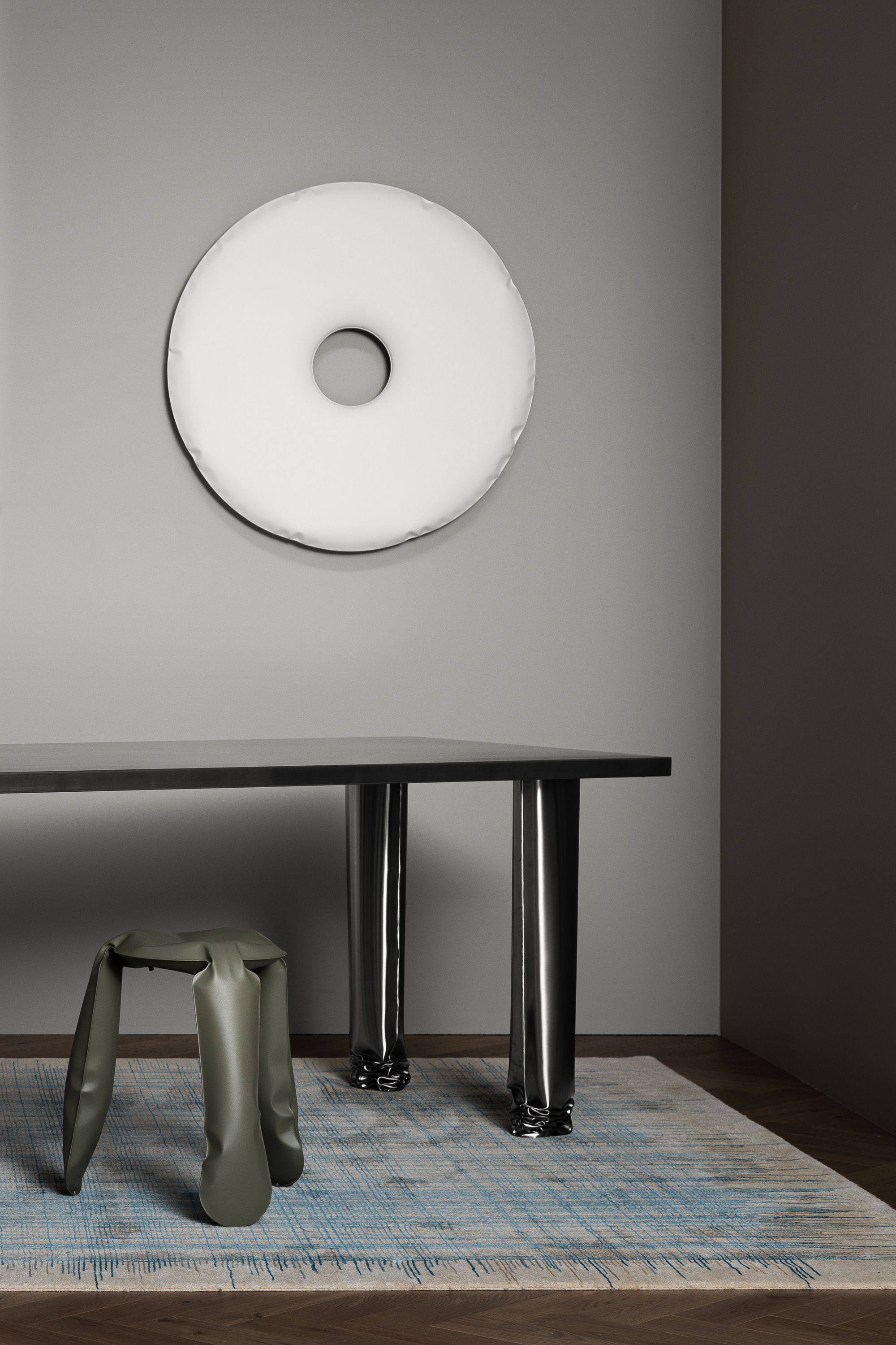 Plopp Standard stool steel moss grey RAL 7003 matte
