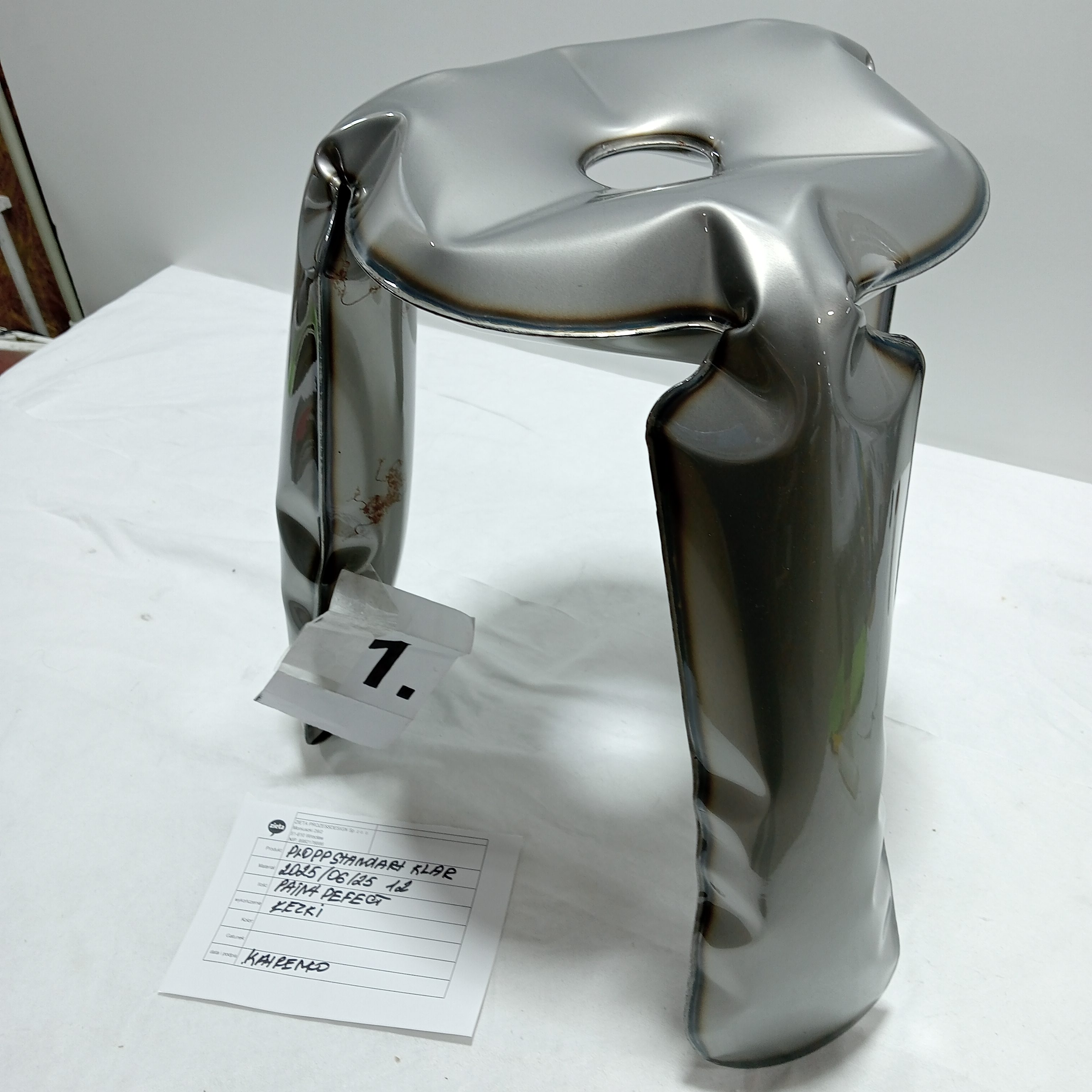 Plopp Standard Stool Steel Raw Painted
