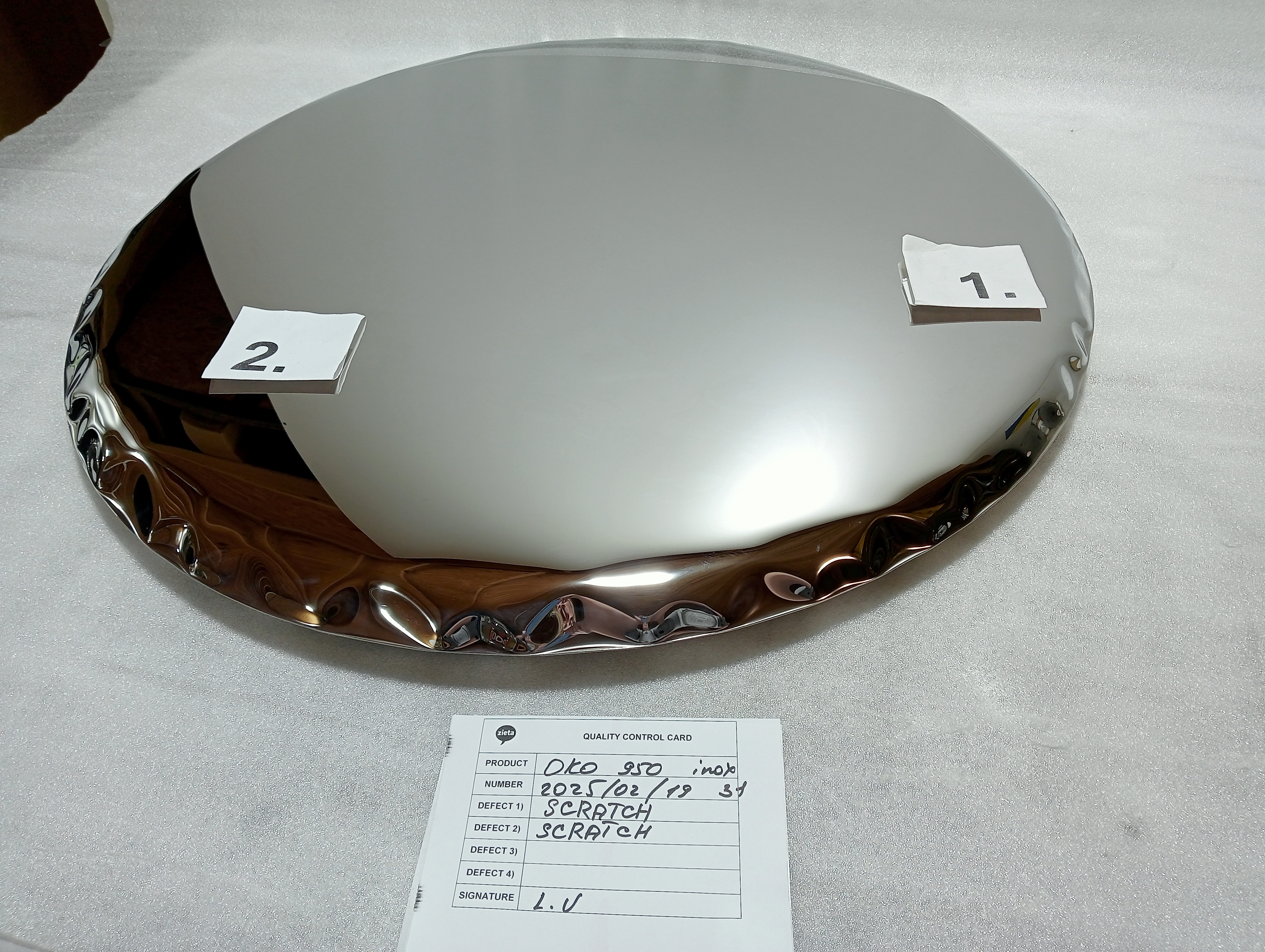 OKO Specchio 950 Inox Lucidato Acciaio Inox Argento