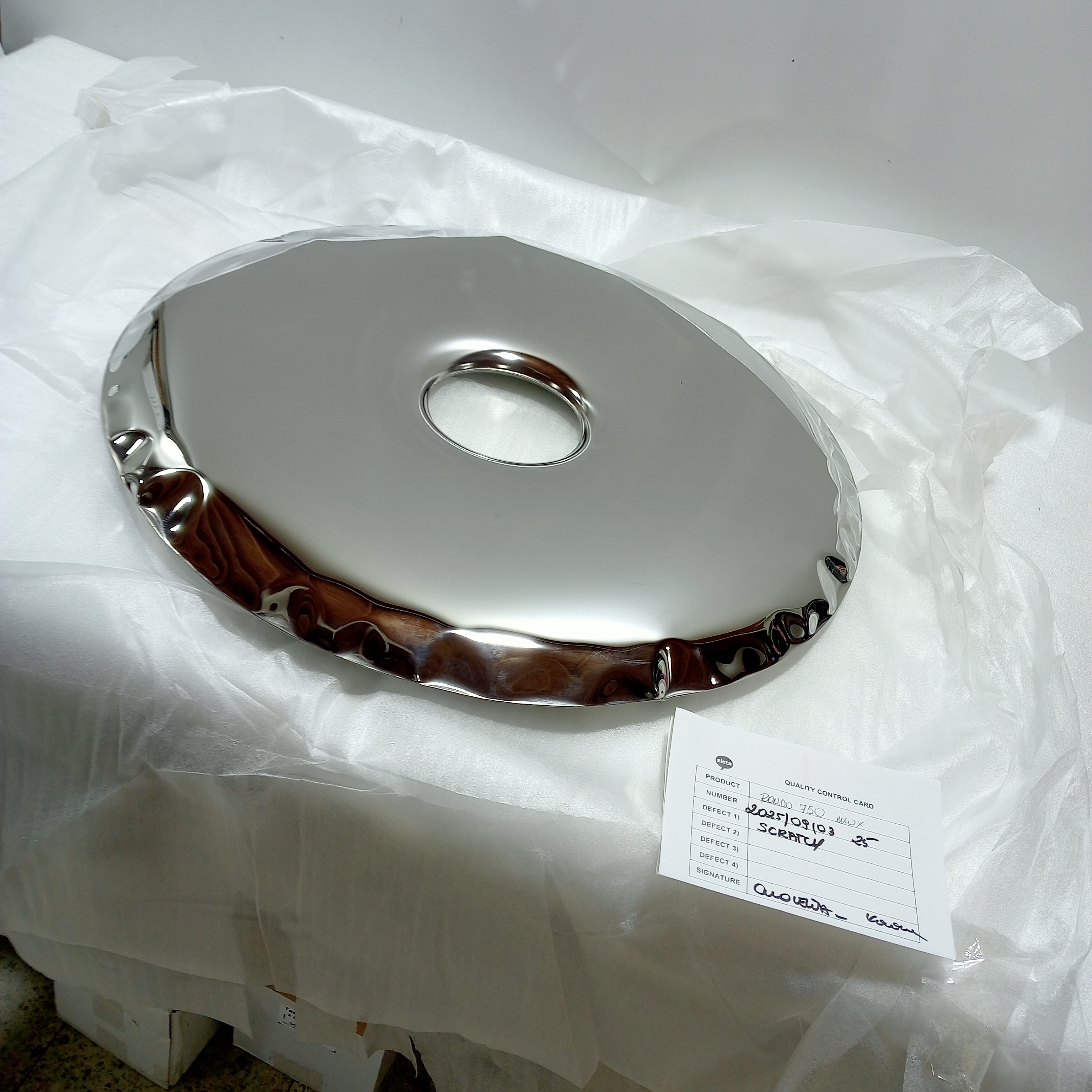 Rondo Spiegel 750 Edelstahl Inox Poliert Silber