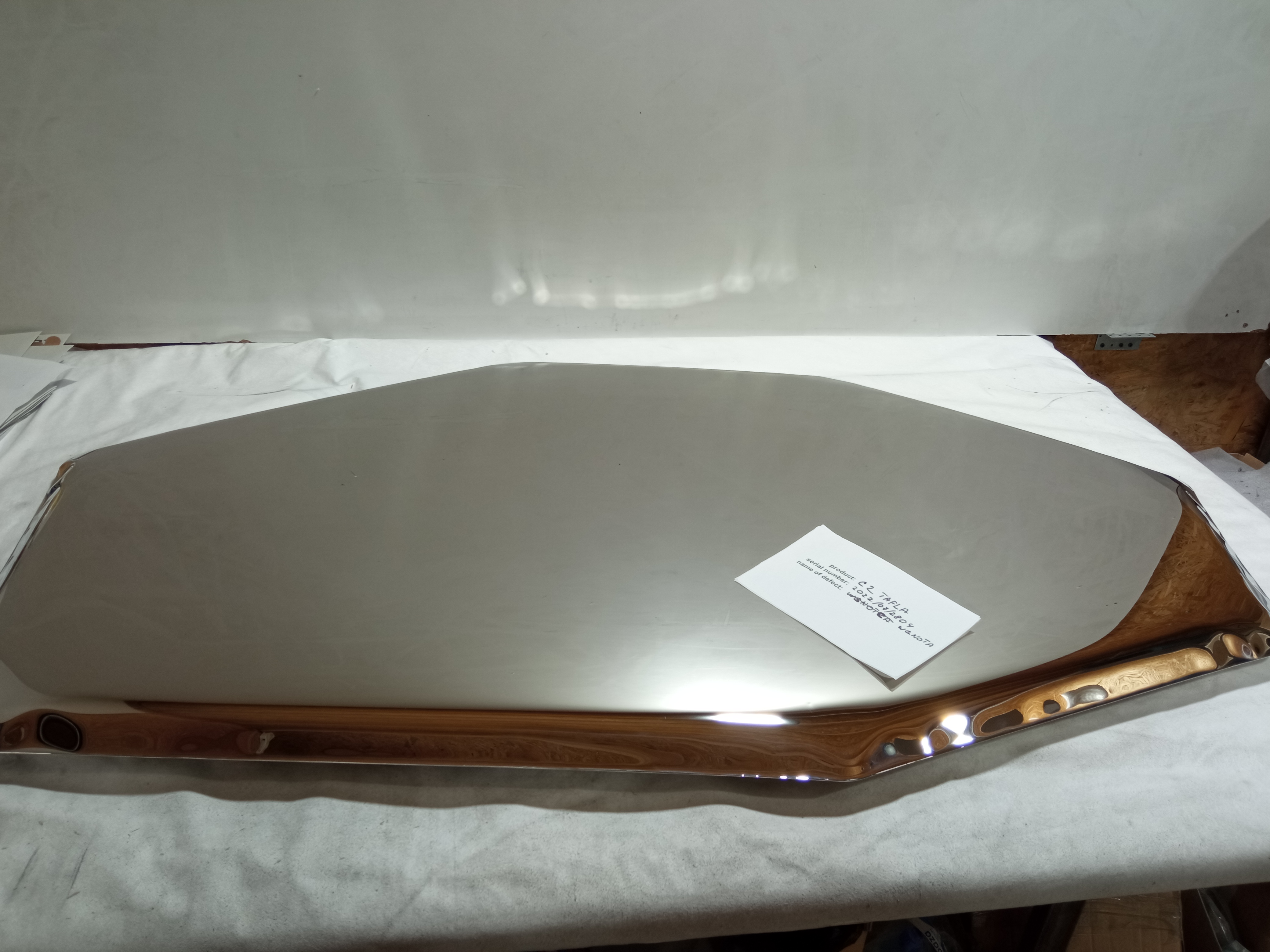 Table Mirror C2 Stainless Steel Inox Polished Silver