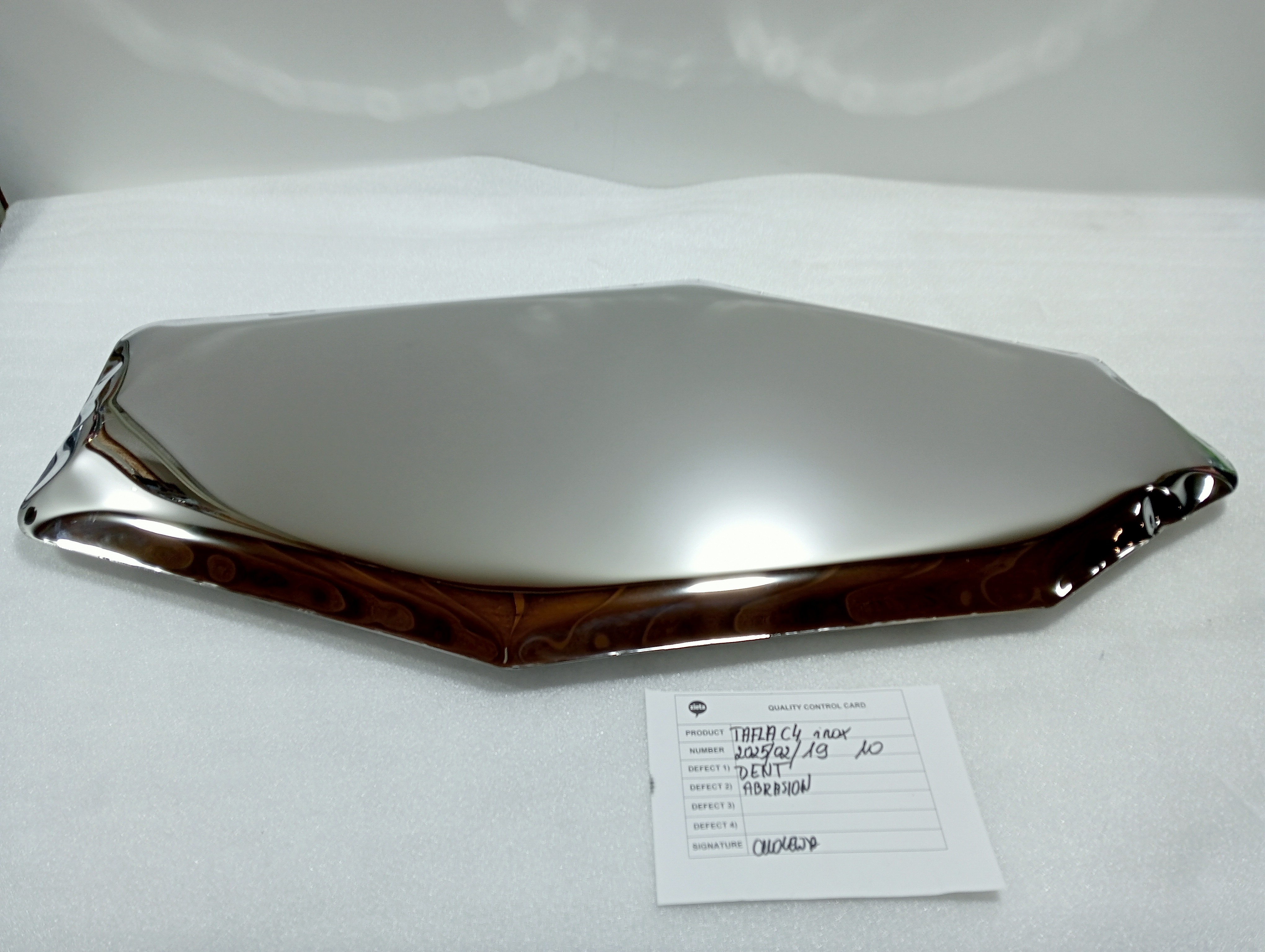 Table Mirror C4 Stainless Steel Inox Polished Silver