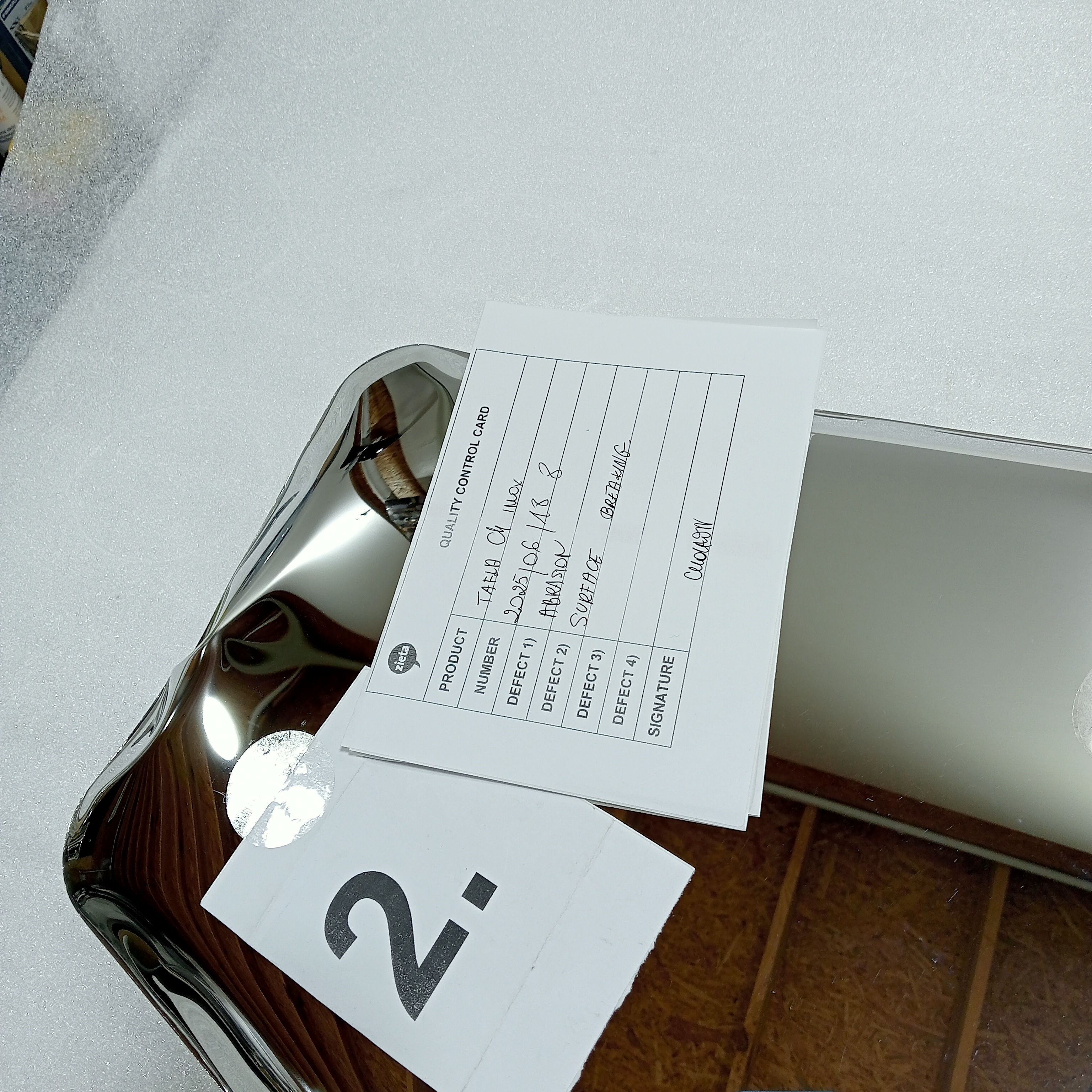 Table Mirror C4 Stainless Steel Inox Polished Silver
