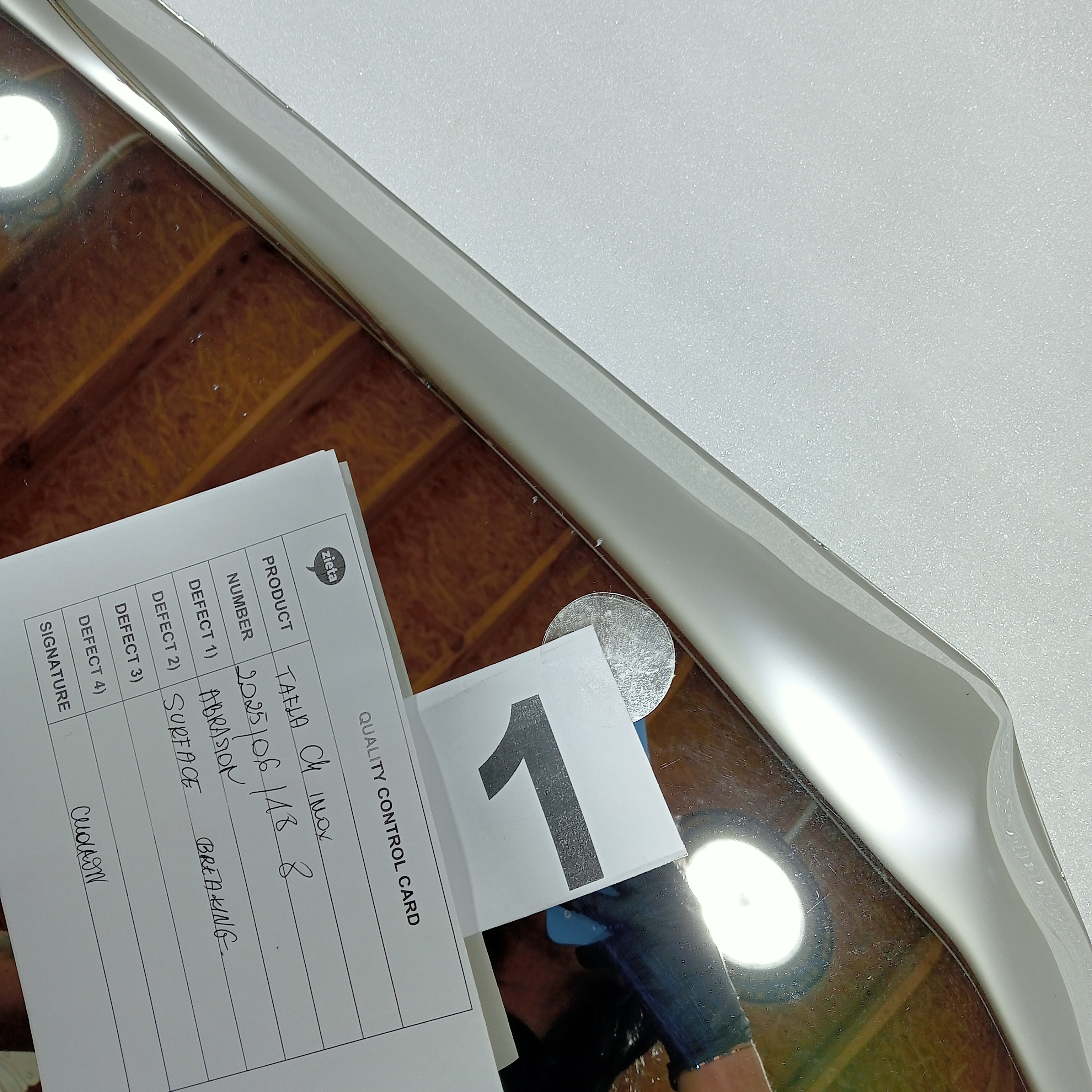 Table Mirror C4 Stainless Steel Inox Polished Silver