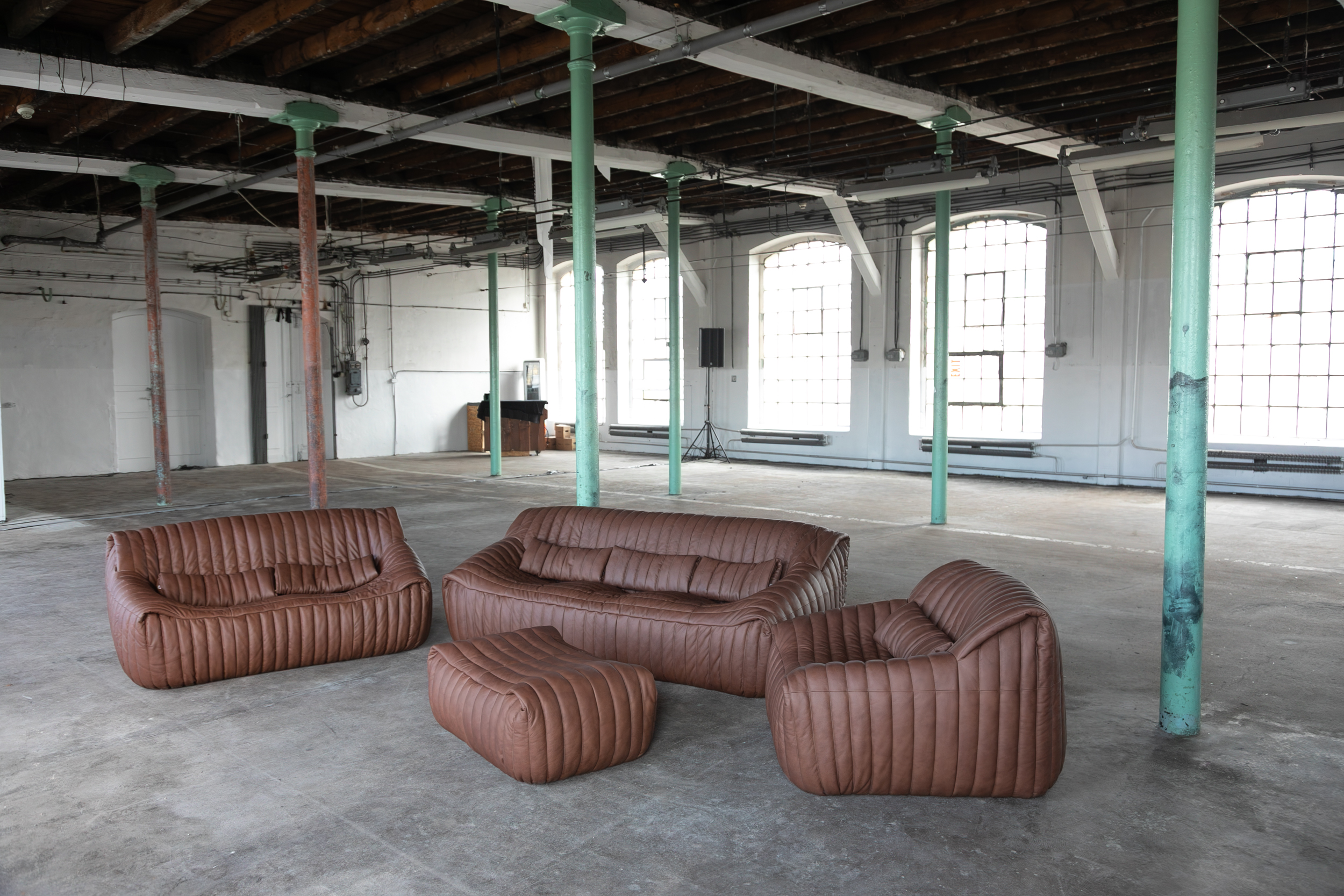 Sandra Lounge Set 2-tlg. Glattleder Folk Brown