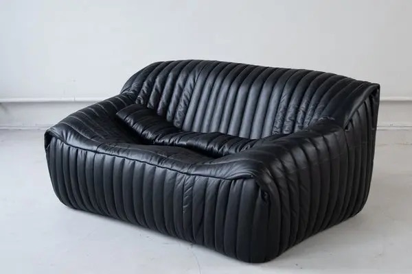 Sandra 2-seater Madras leather Black