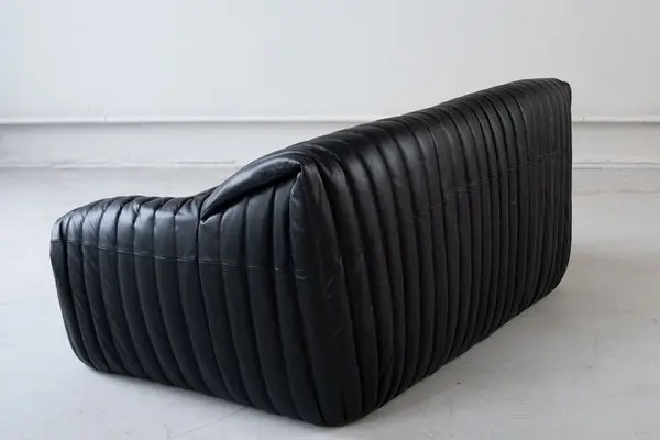 Sandra 2-Sitzer Madras-Leder Schwarz