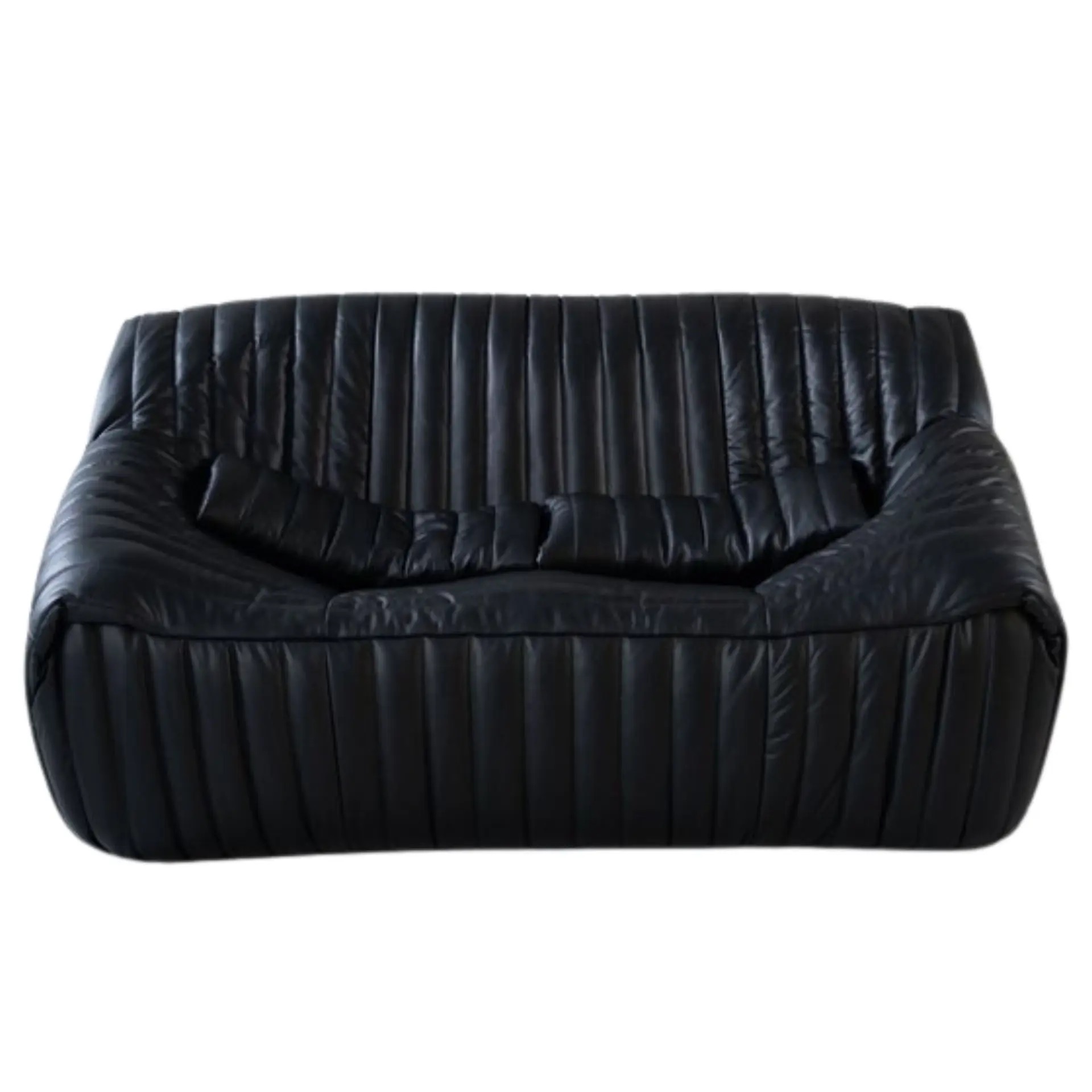 Sandra 2-seater Madras leather Black