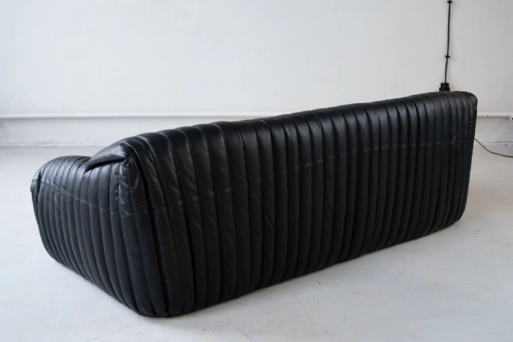 Sandra 3-Sitzer Madras-Leder Schwarz
