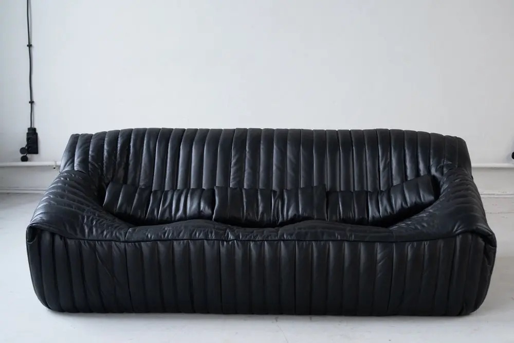 Sandra Lounge Set 2-tlg. Madras-Leder Schwarz