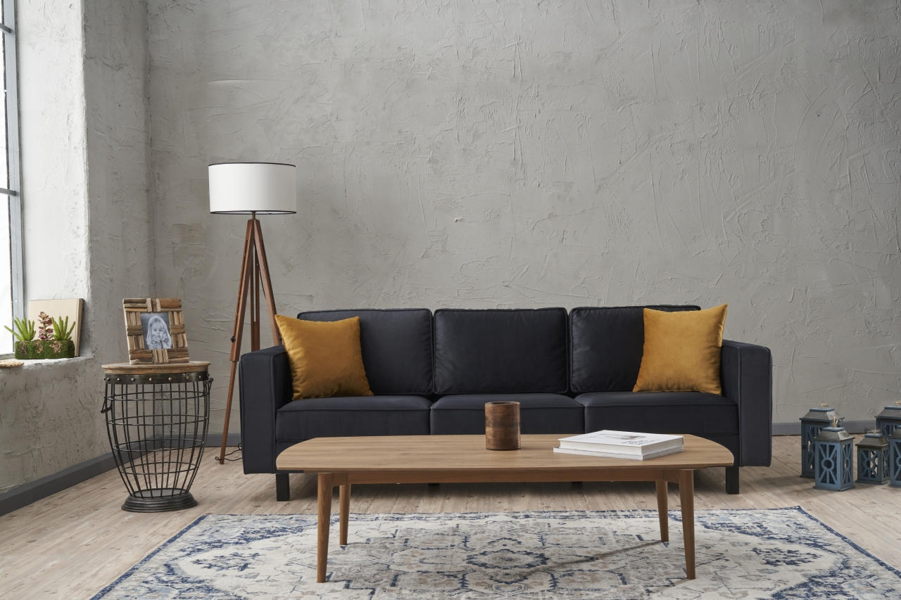 Kale Sofa 3-seater velvet anthracite