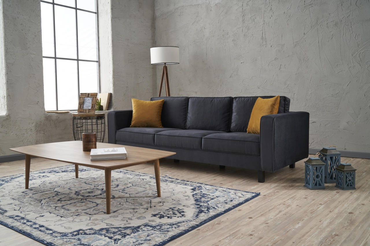 Kale Sofa 3-seater velvet anthracite
