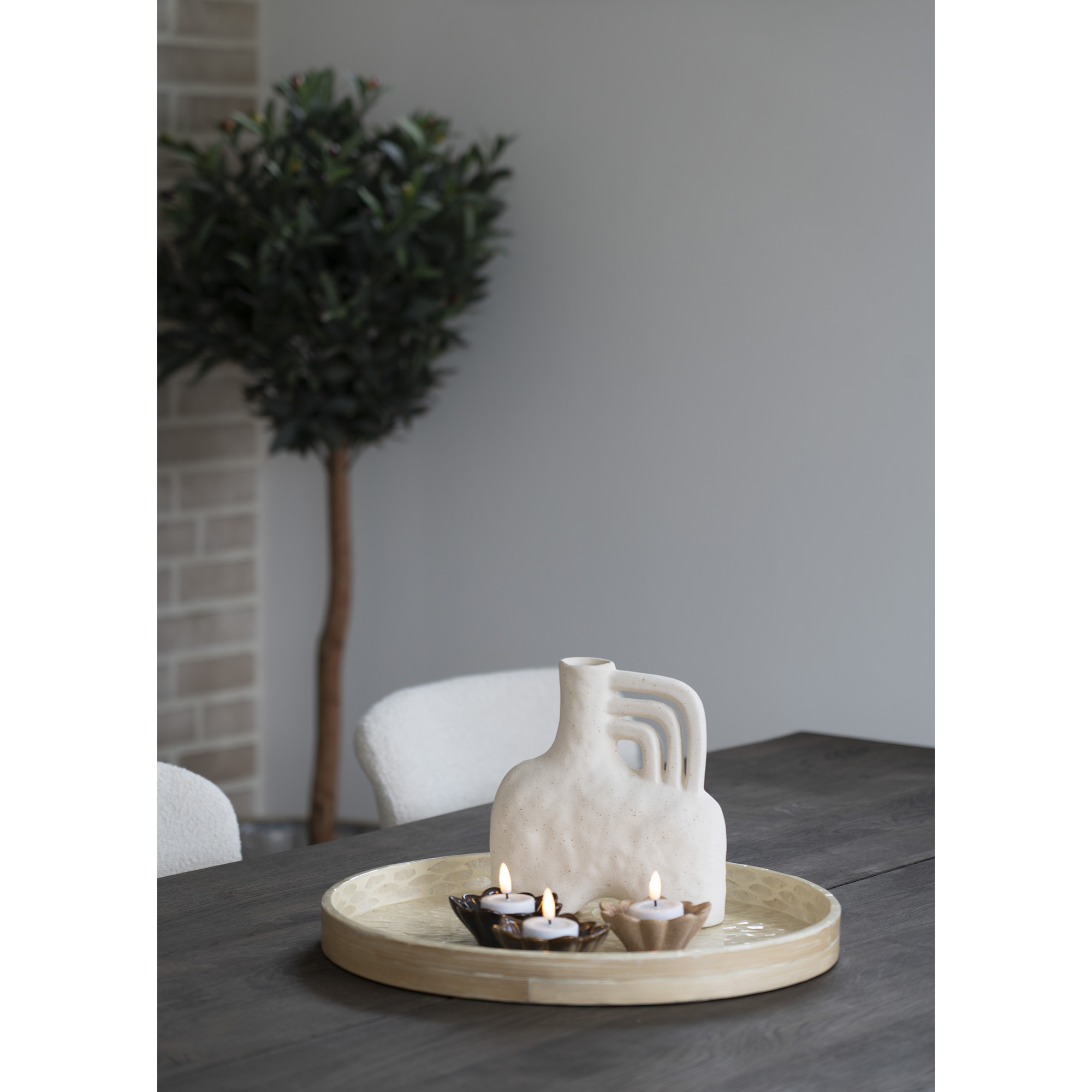 Tray Tablett Bambus Beige Ø 40cm