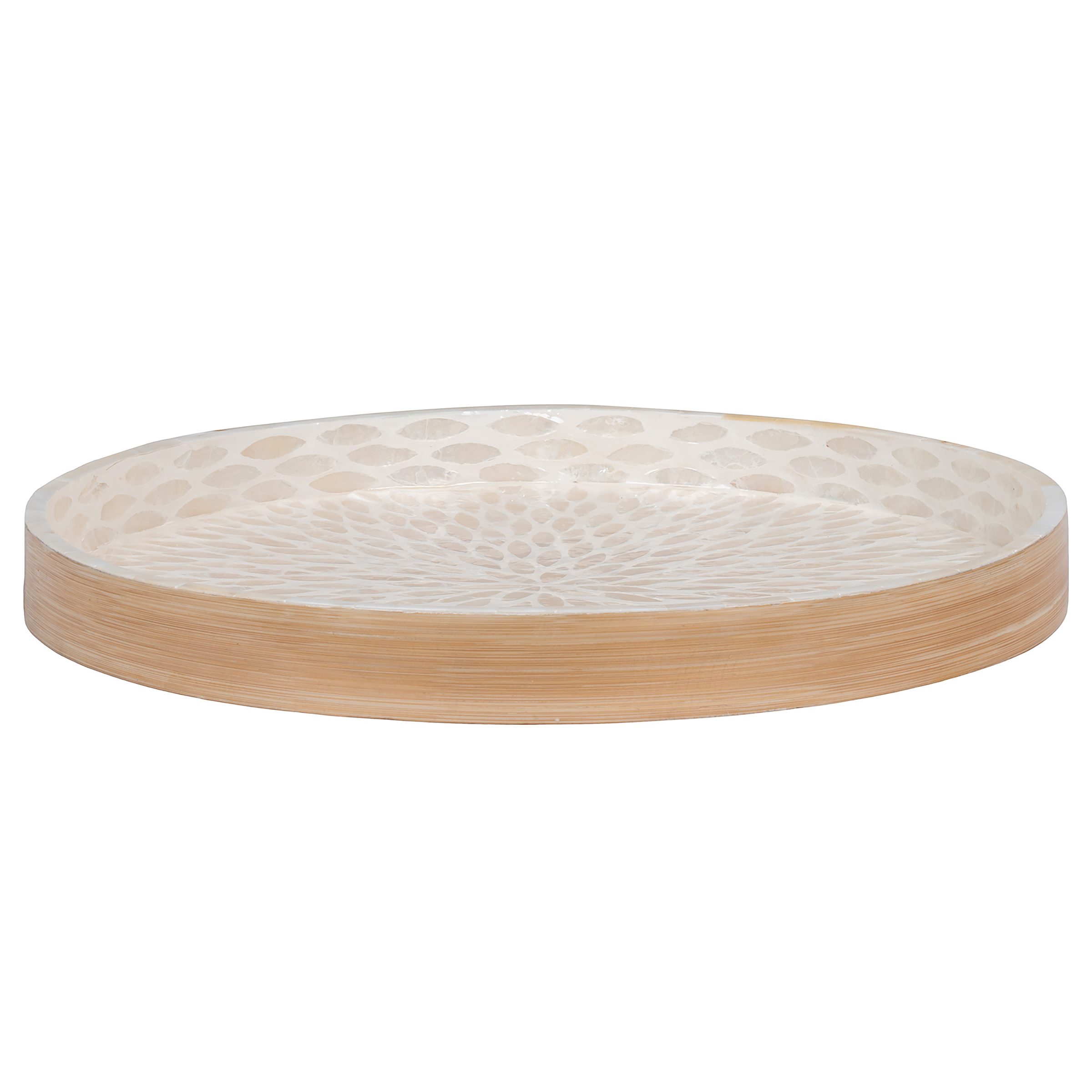 Tray Tray Bamboo Beige Ø 40cm