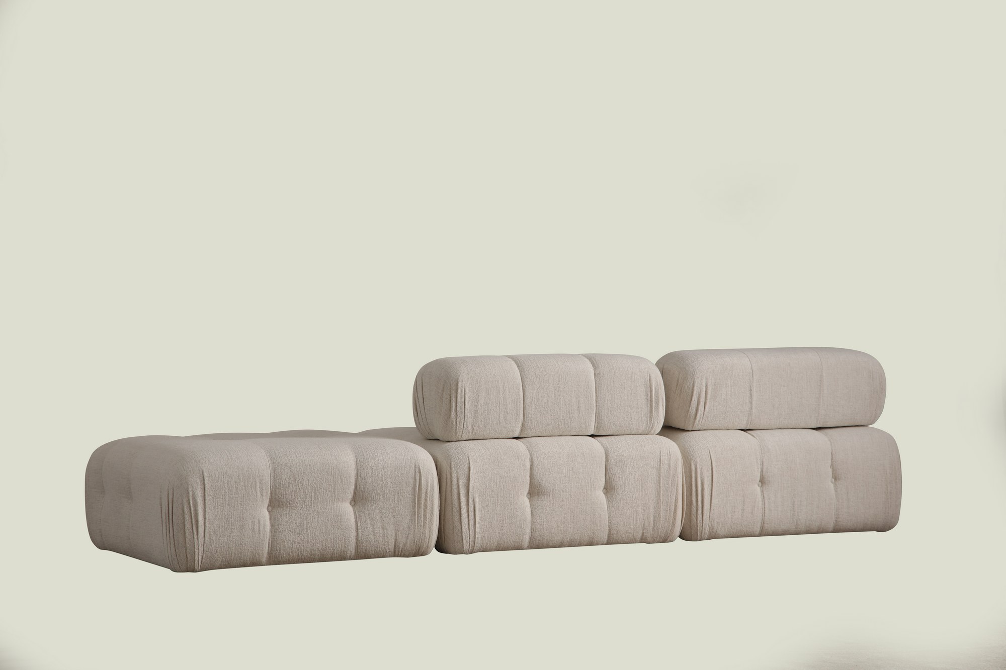 Doblo Modular Sofa 3-Seater Cream Bouclé