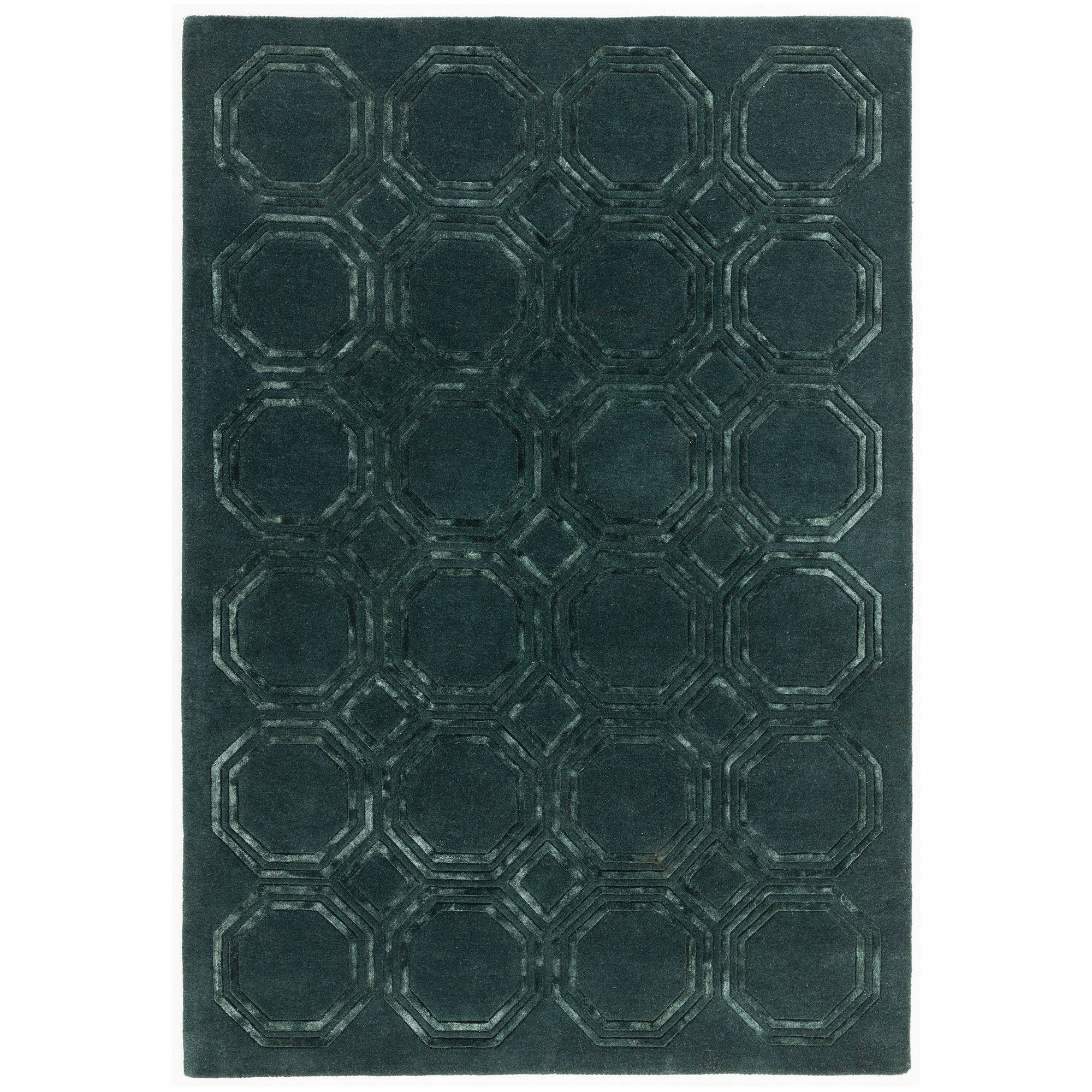 Nexus Fine Lines Teppich Petrol Wolle 200x290cm