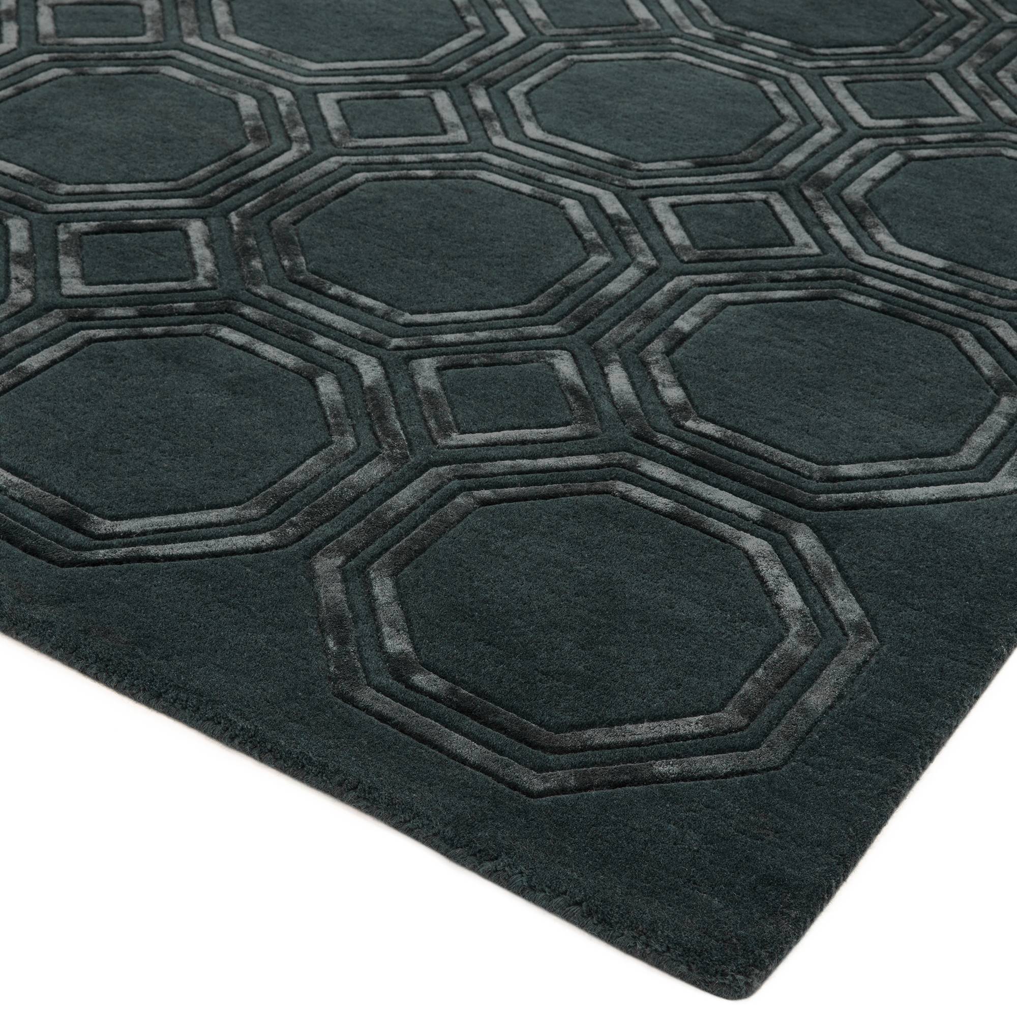 Nexus Fine Lines Carpet Petrol Wool 200x290cm