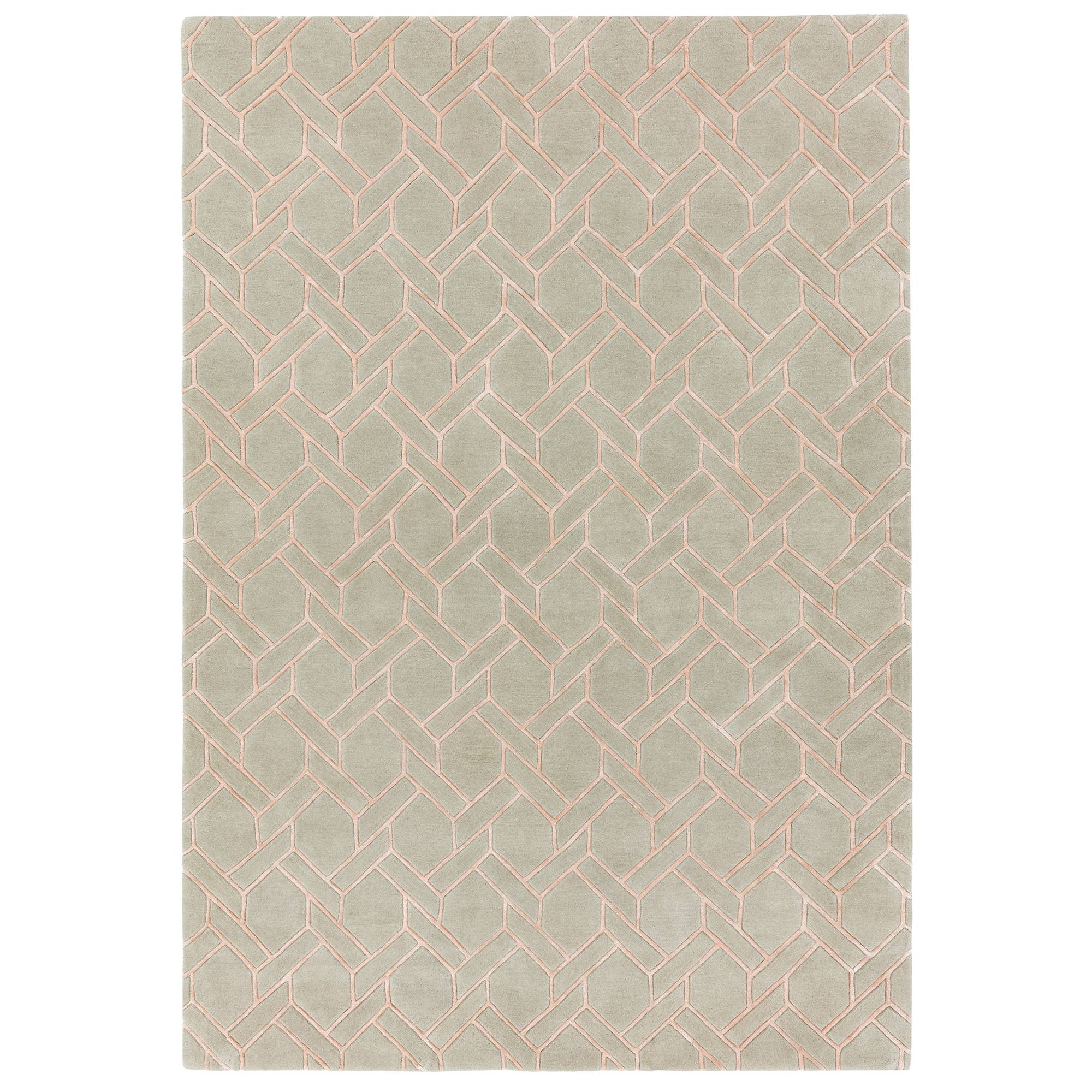 Nexus Fine Lines Teppich Silber Pink Wolle 120x170cm