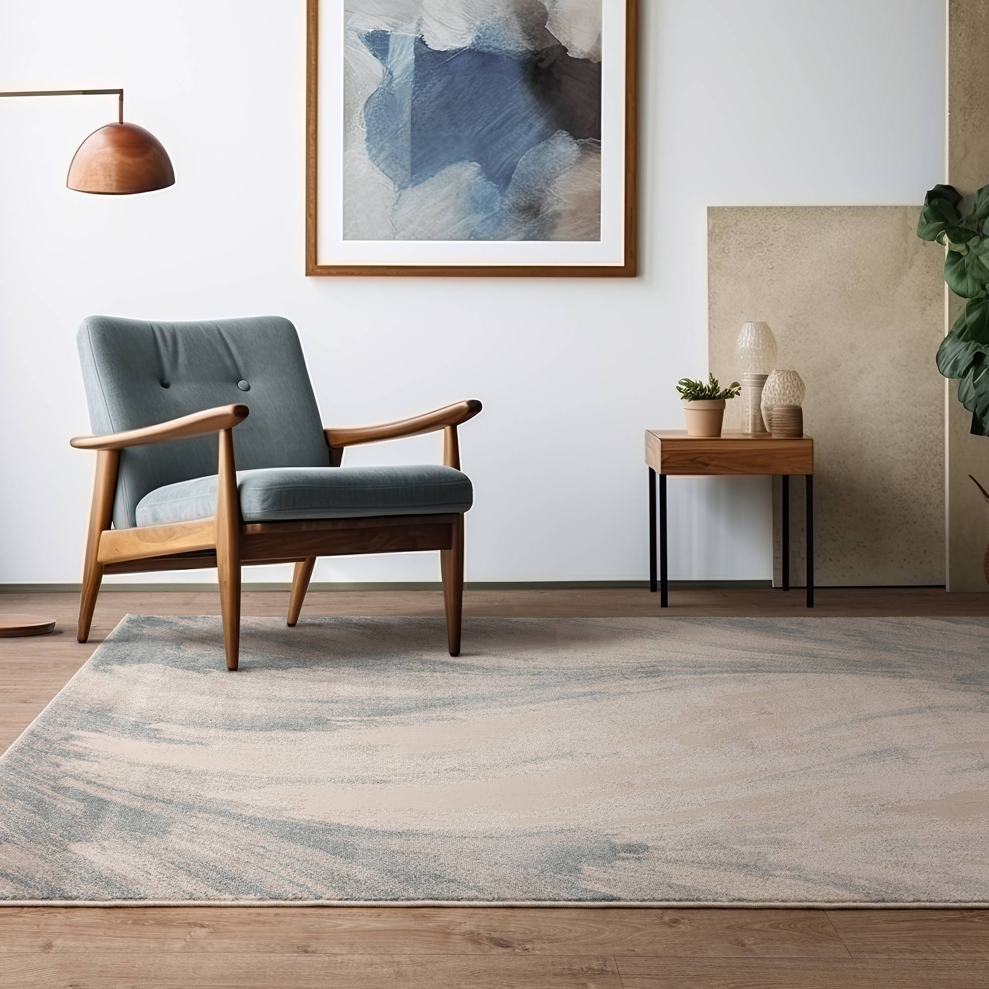 Carpet Blue Abstract Pattern 200x275cm