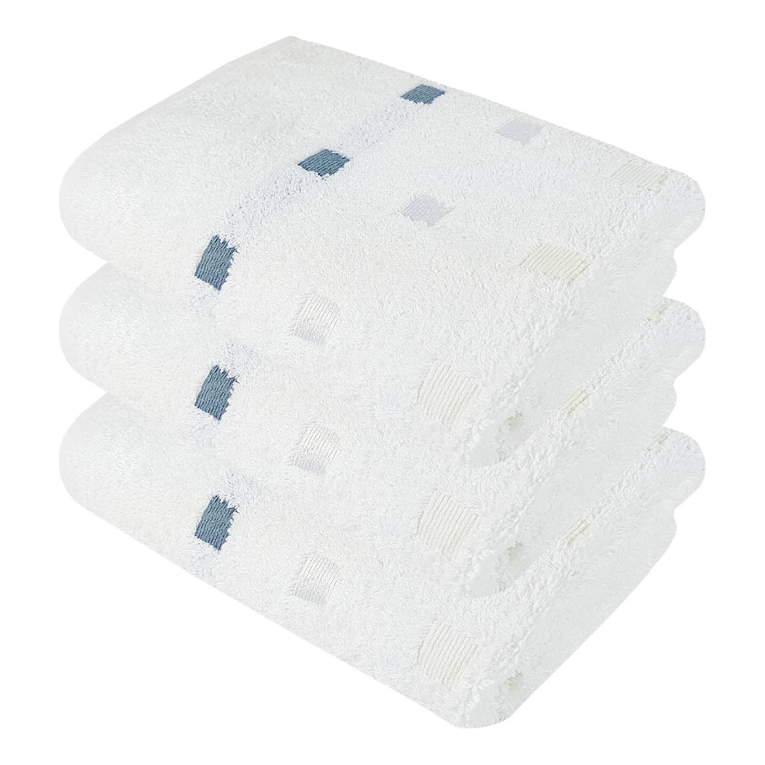 3x Quattro Gästehandtuch-Set Frottee Weiß