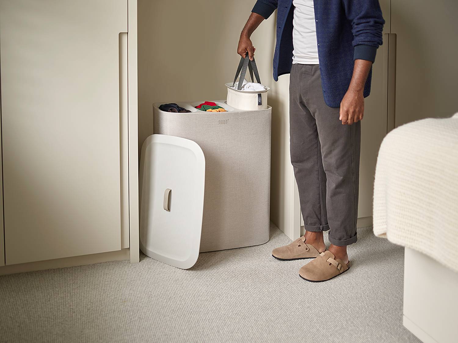 Tota Trio Laundry Hamper Cotton Polyester Ecru