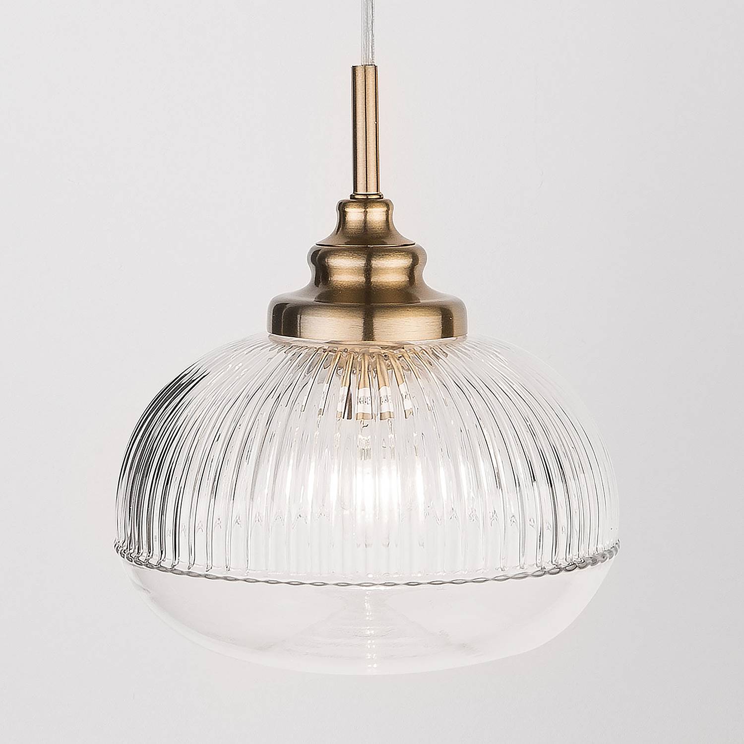 Mond Pendelleuchte 1-Flammig Typ C Klarglas Aluminium